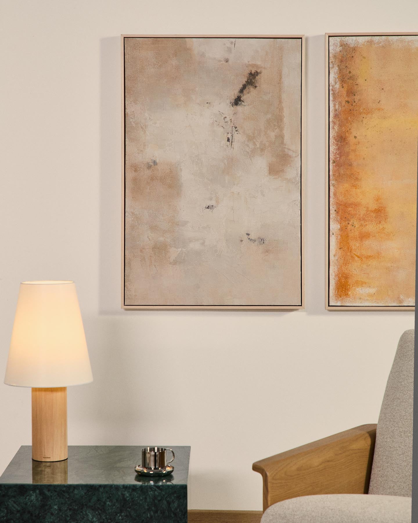 Abstraktes Bild Silpa, Beige, 60 x 90 cm in Beige präsentiert im Onlineshop von KAQTU Design AG. Bild ist von Kave Home