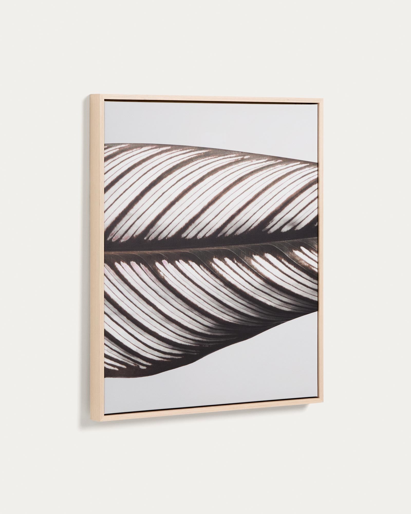 Elegante Fotografie eines Blattes in sanften Farben, 52,5 x 62,5 cm, ideal für moderne Wohnräume und kreative Dekoration von Kave Home.