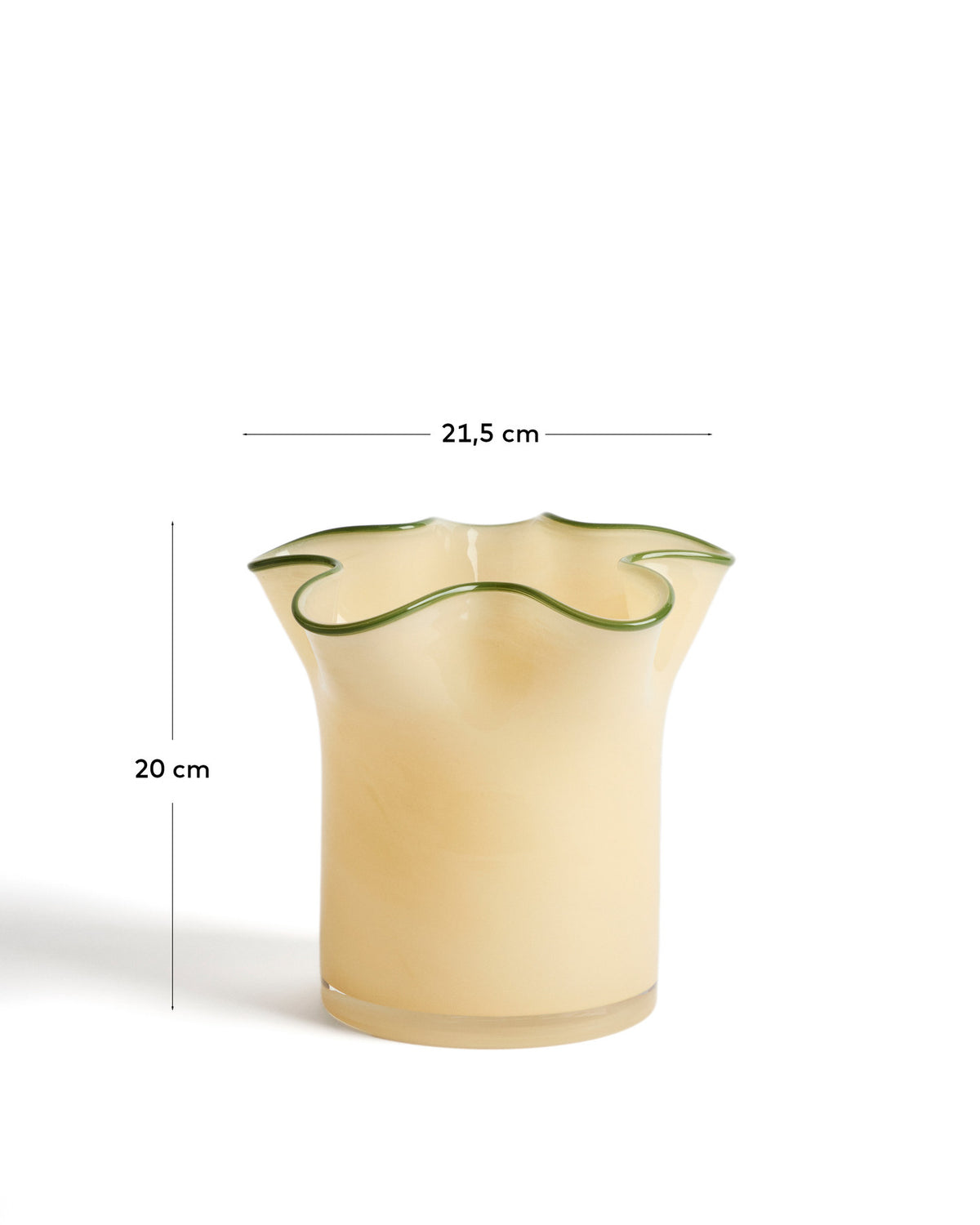 Vase Endasi aus gelbem Glas, 19,5 cm in Gelb, Grün präsentiert im Onlineshop von KAQTU Design AG. Vase ist von Kave Home