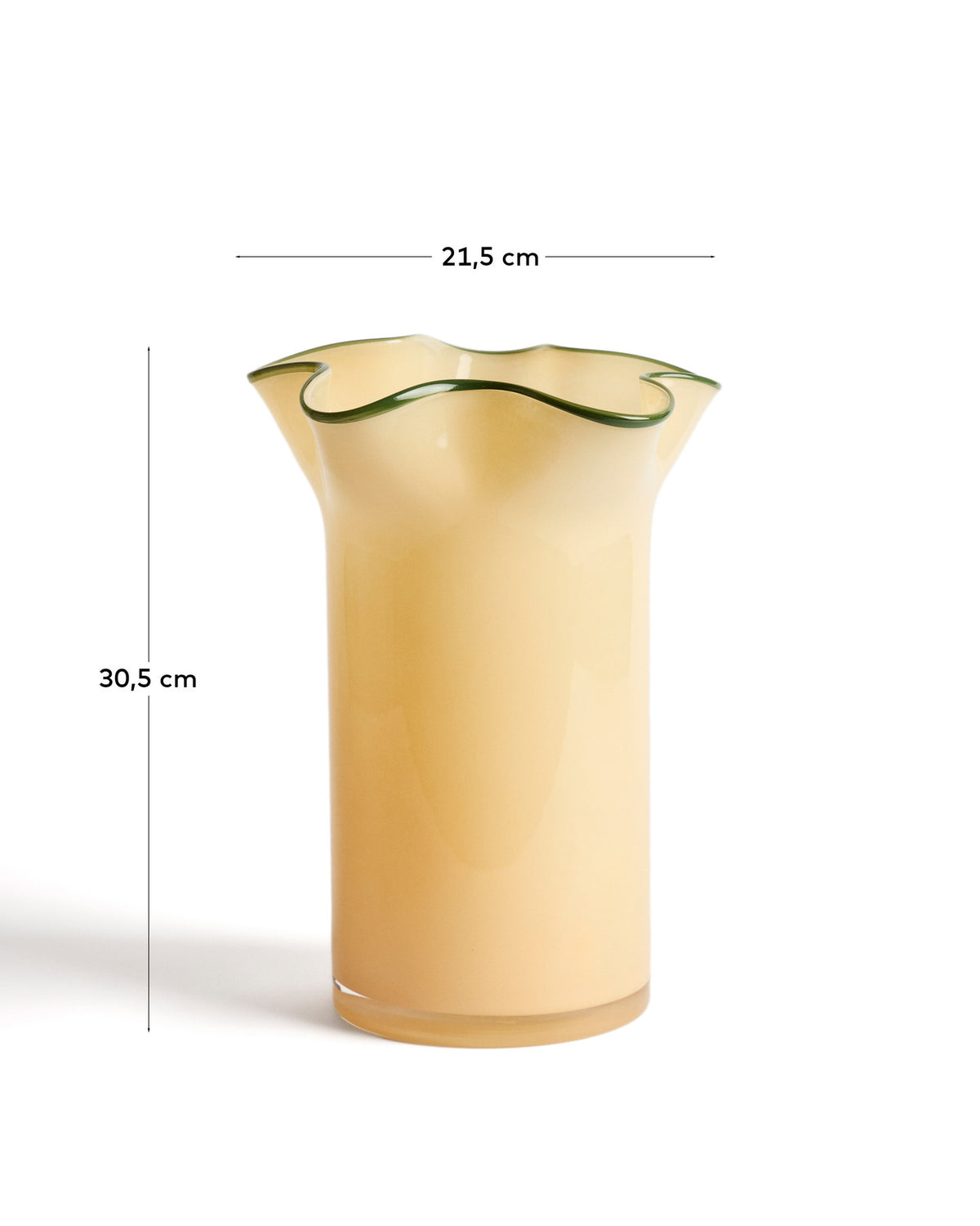 Vase Endasi aus gelbem Glas, 31 cm in Gelb, Grün präsentiert im Onlineshop von KAQTU Design AG. Vase ist von Kave Home