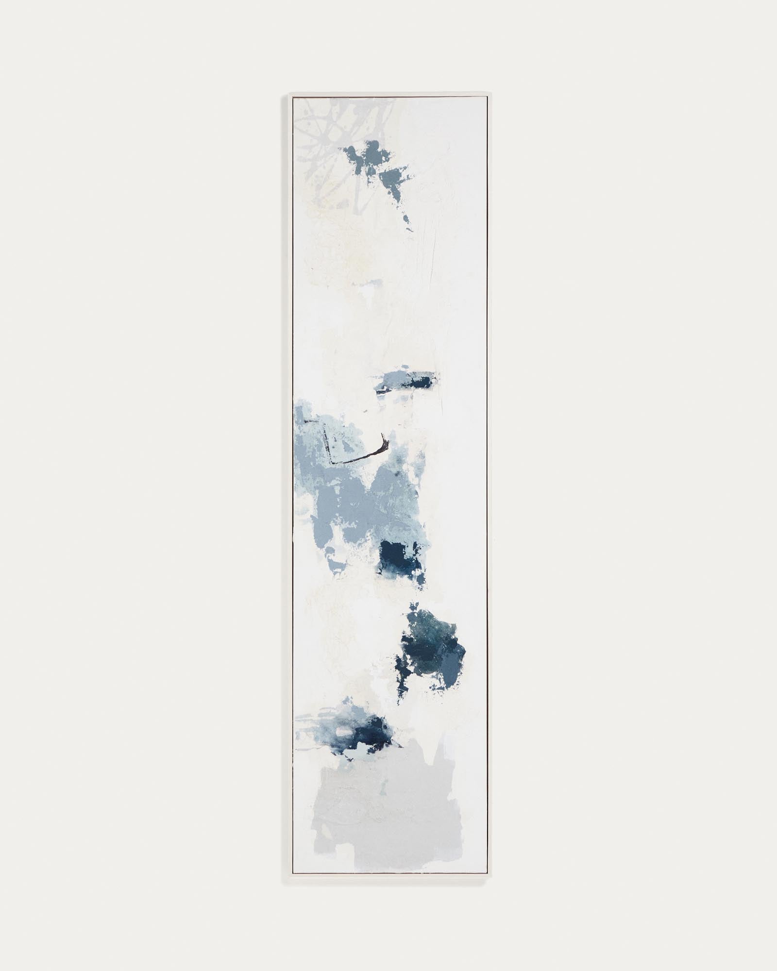 Handgemaltes abstraktes Bild Erale in Grau und Blau, 47 x 182 cm in Weiss präsentiert im Onlineshop von KAQTU Design AG. Bild ist von Kave Home