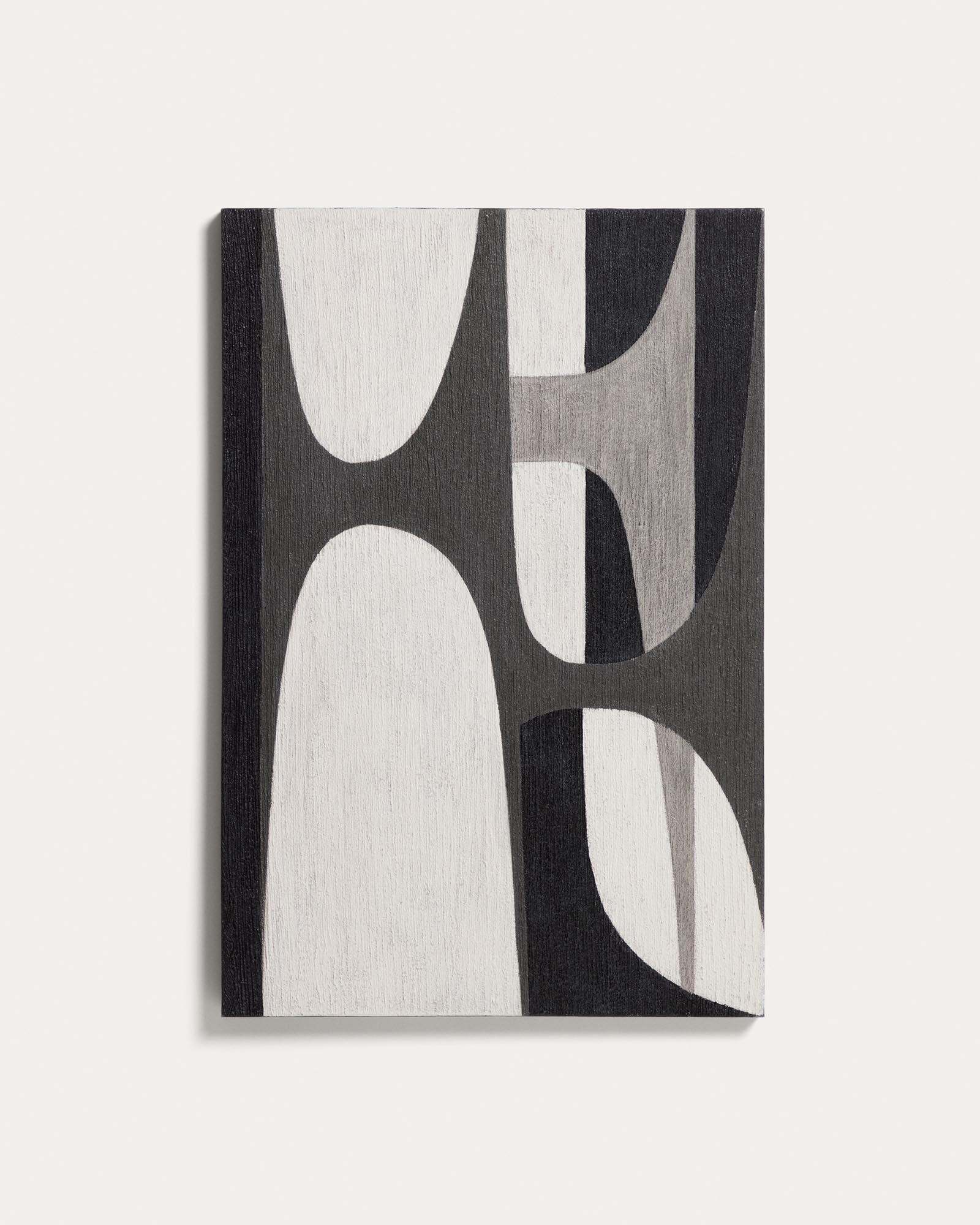 Abstraktes Bild Onure in Schwarz und Weiss, 60 x 90 cm in Weiss präsentiert im Onlineshop von KAQTU Design AG. Bild ist von Kave Home