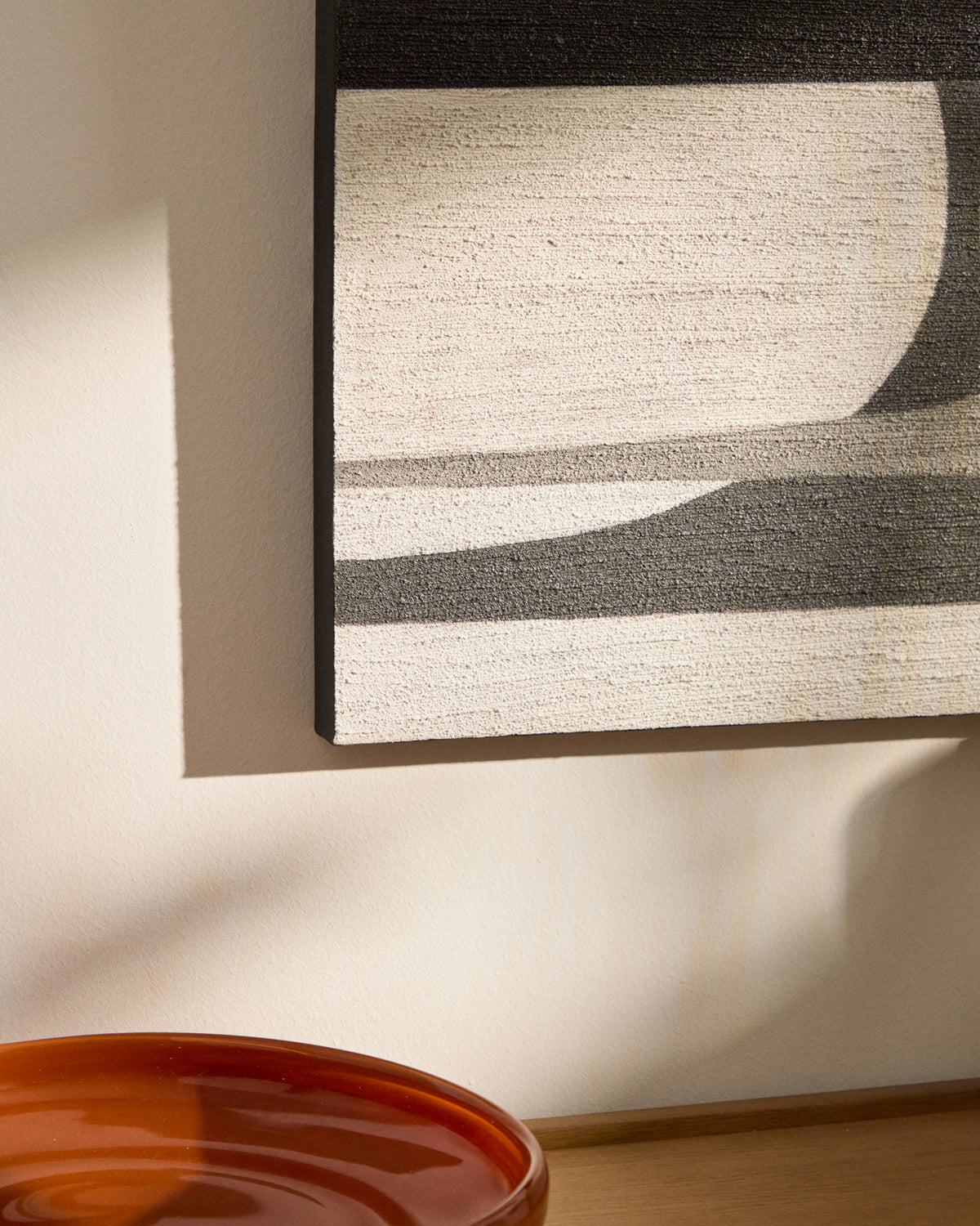 Abstraktes Bild Onure in Schwarz und Weiss, 80 x 100 cm in Weiss, Schwarz, Grau, Beige präsentiert im Onlineshop von KAQTU Design AG. Bild ist von Kave Home