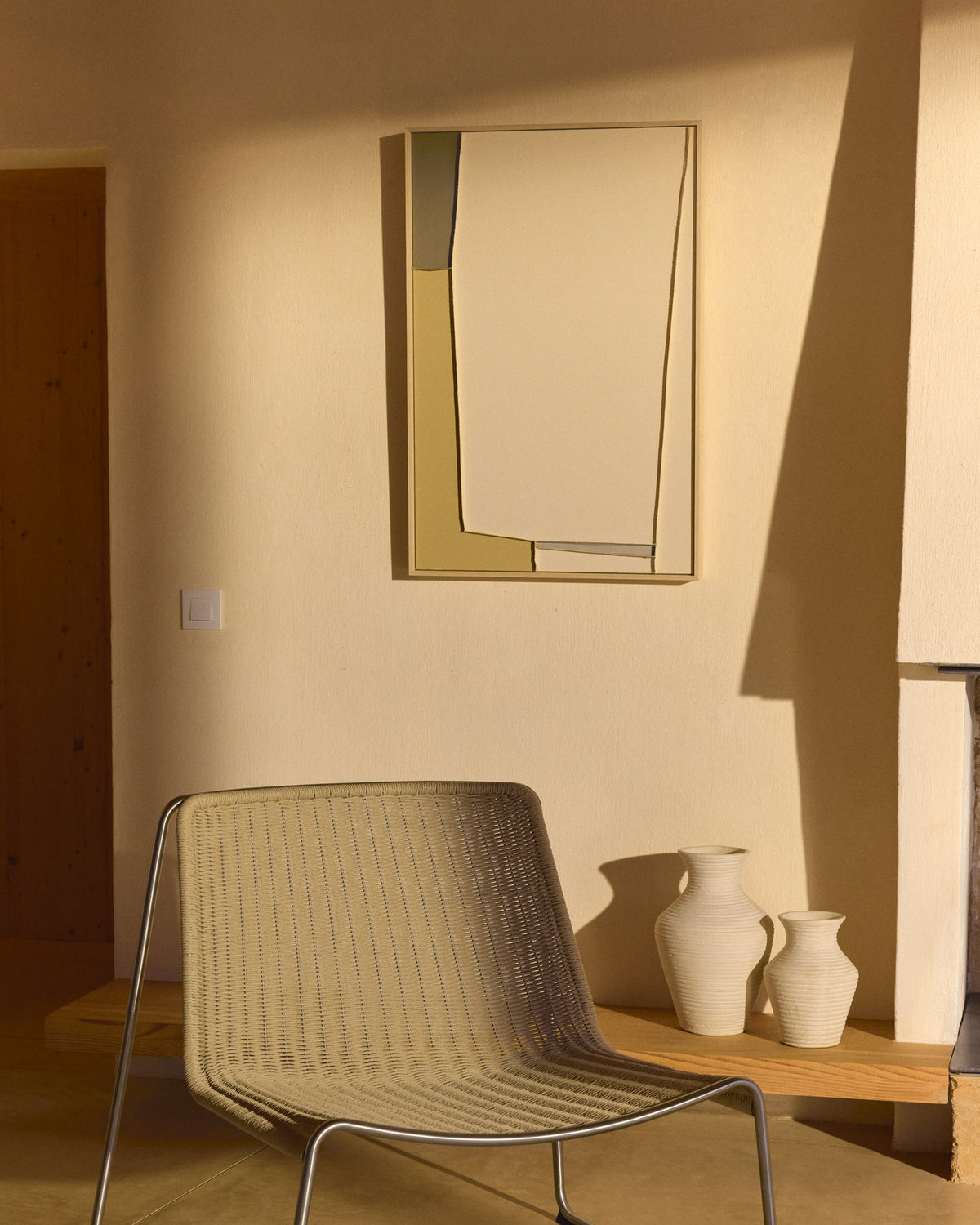 Abstraktes Bild Deravia, 60 x 90 cm in Beige, Grau, Grün präsentiert im Onlineshop von KAQTU Design AG. Bild ist von Kave Home