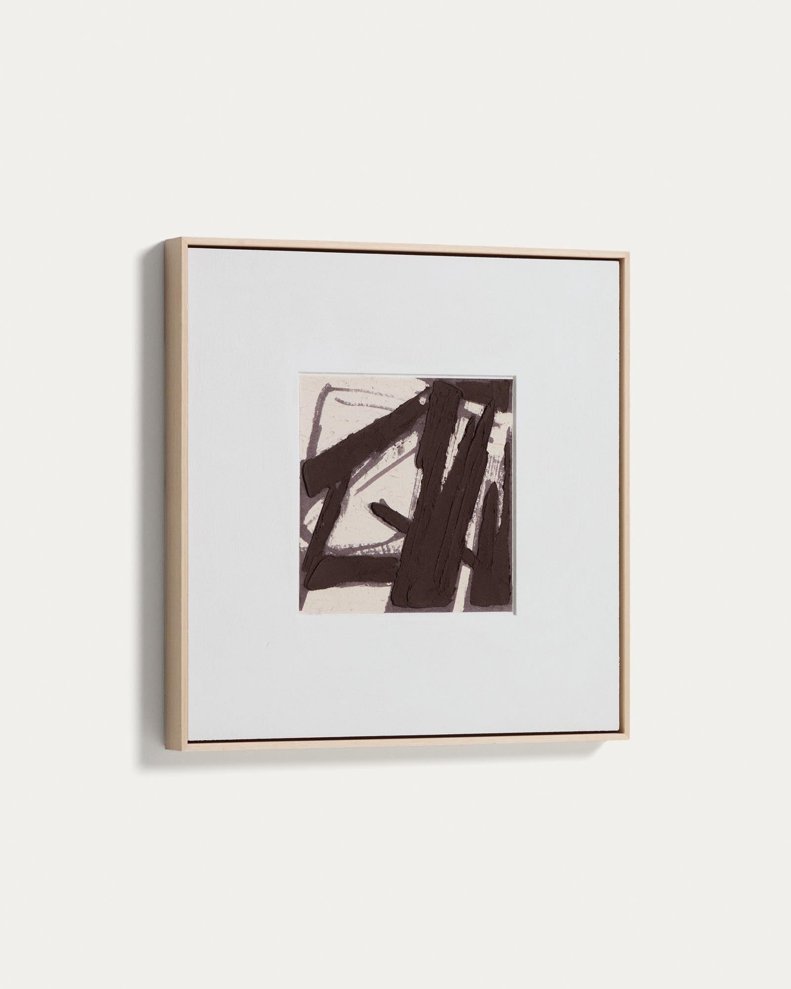 Modernes abstraktes Kunstwerk Arilan in sanften Beigetönen, 60 x 60 cm, ideal zur Verschönerung von Wohnräumen und Büros.