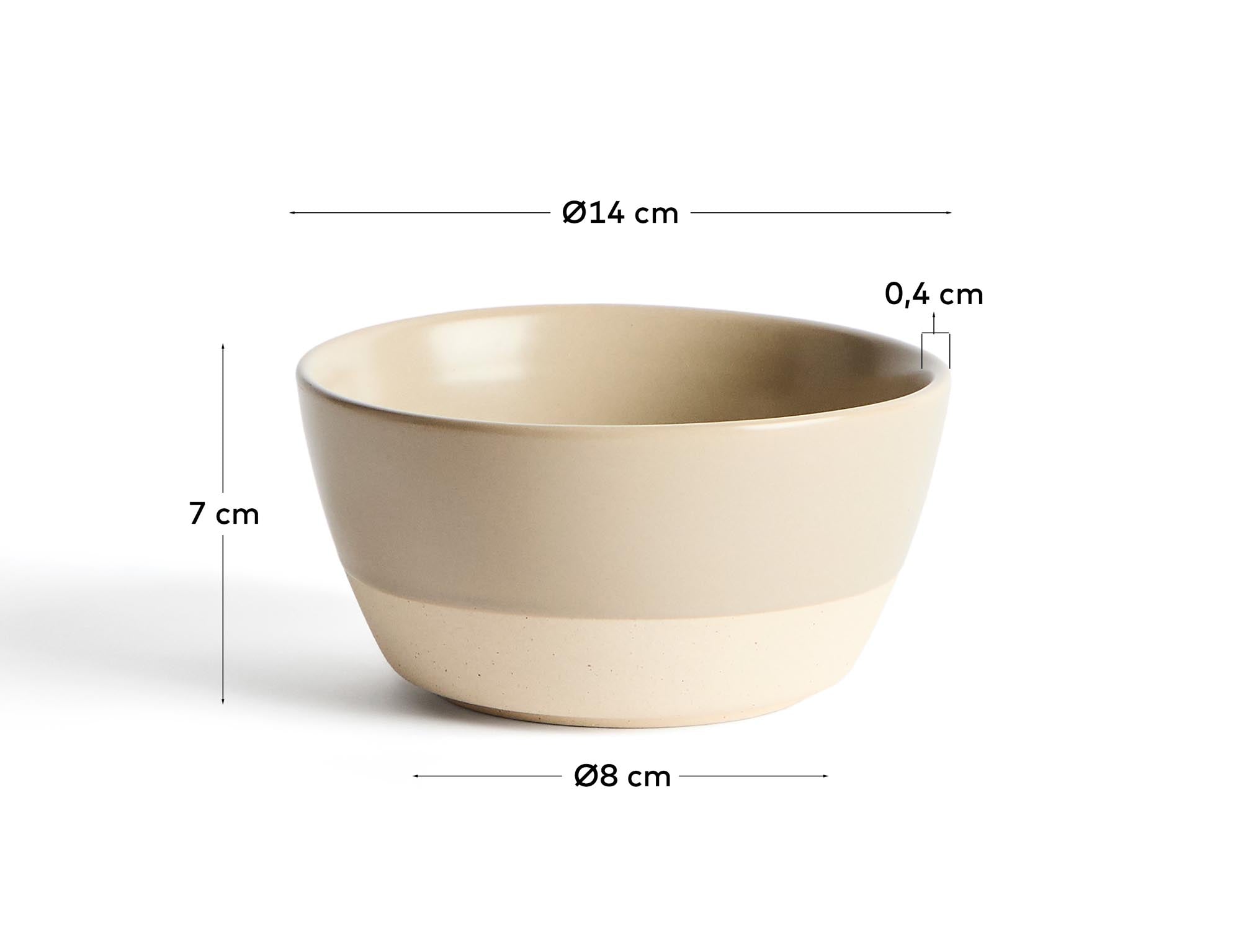 Beige Keramikschale Doren von Kave Home, perfekt für dekorative Akzente und praktische Nutzung in jedem Raum.