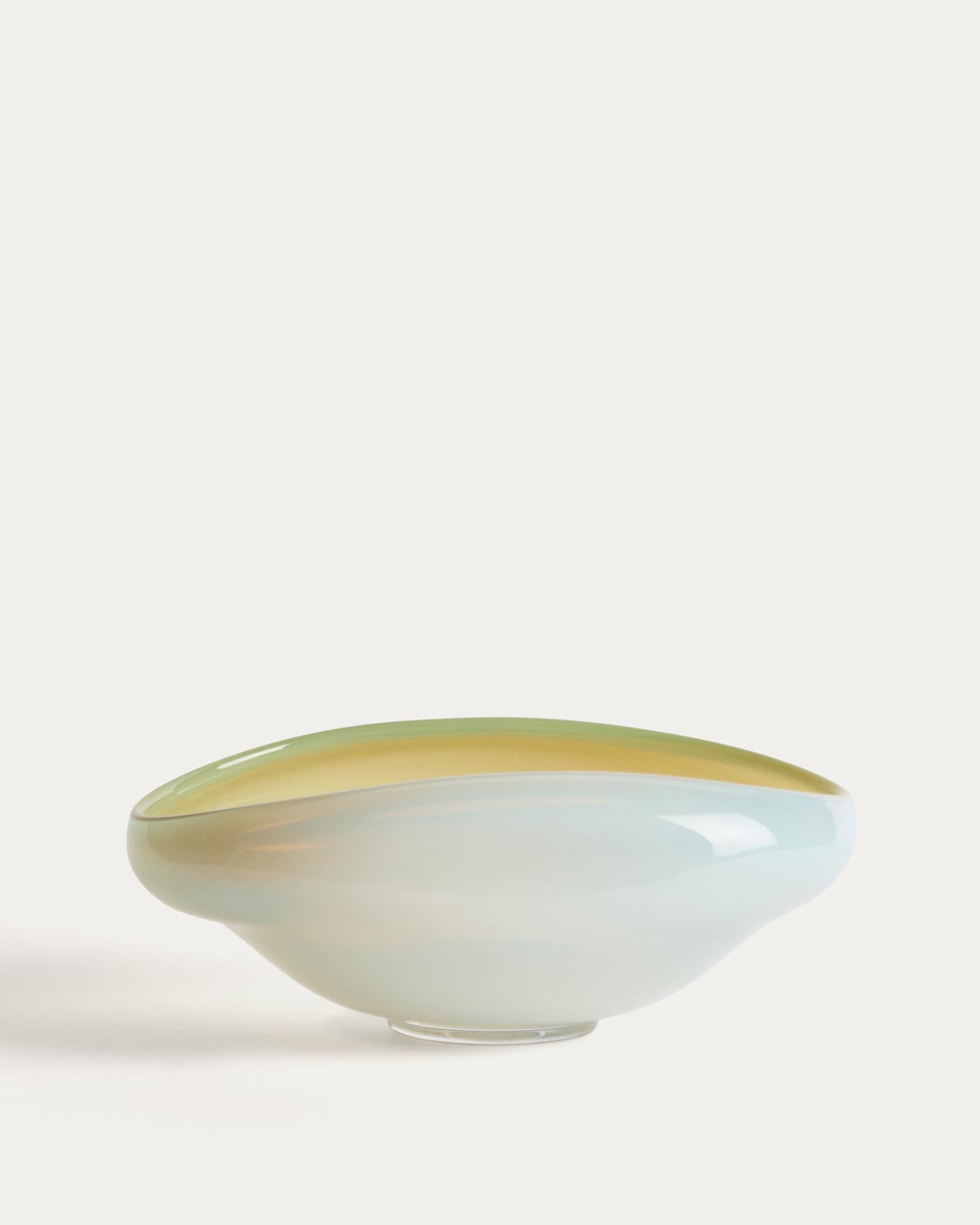 Tafelaufsatz Nodila aus weissem Glas, 30 x 21 cm in Transparent präsentiert im Onlineshop von KAQTU Design AG. Vase ist von Kave Home