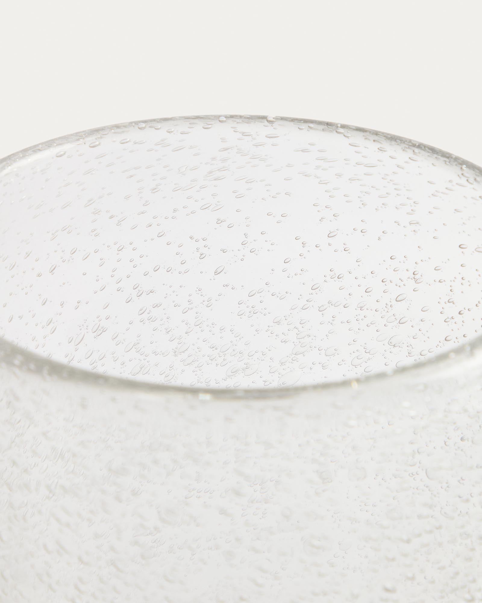 Schöner Tafelaufsatz Sirau aus transparentem Glas mit 24 cm Durchmesser, perfekt für kreative Arrangements und festliche Anlässe.