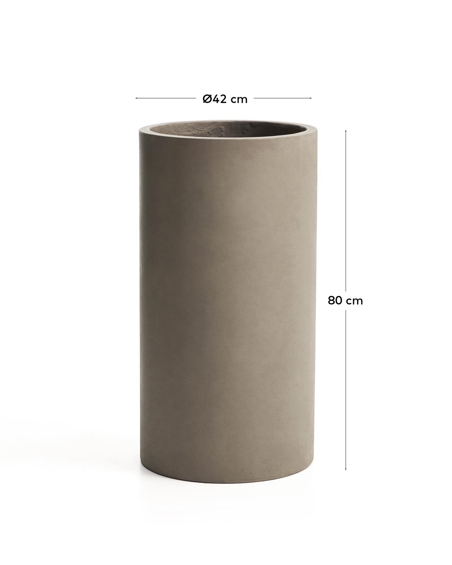 Blumentopf Aiguablava aus grauem Zement, Ø 42 cm in Beige präsentiert im Onlineshop von KAQTU Design AG. Blumentopf ist von Kave Home