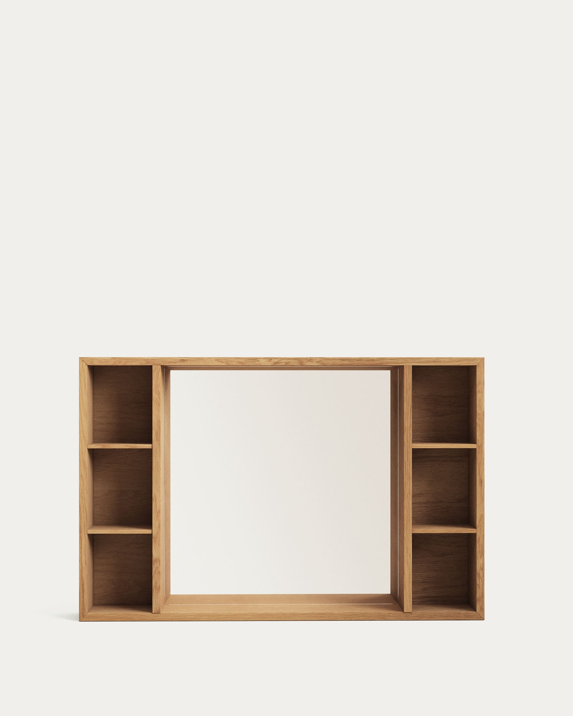 Eleganter Spiegelschrank Parana aus massivem Teakholz, 100x65 cm, von Kave Home – stilvoll und funktional für Ihr Badezimmer.