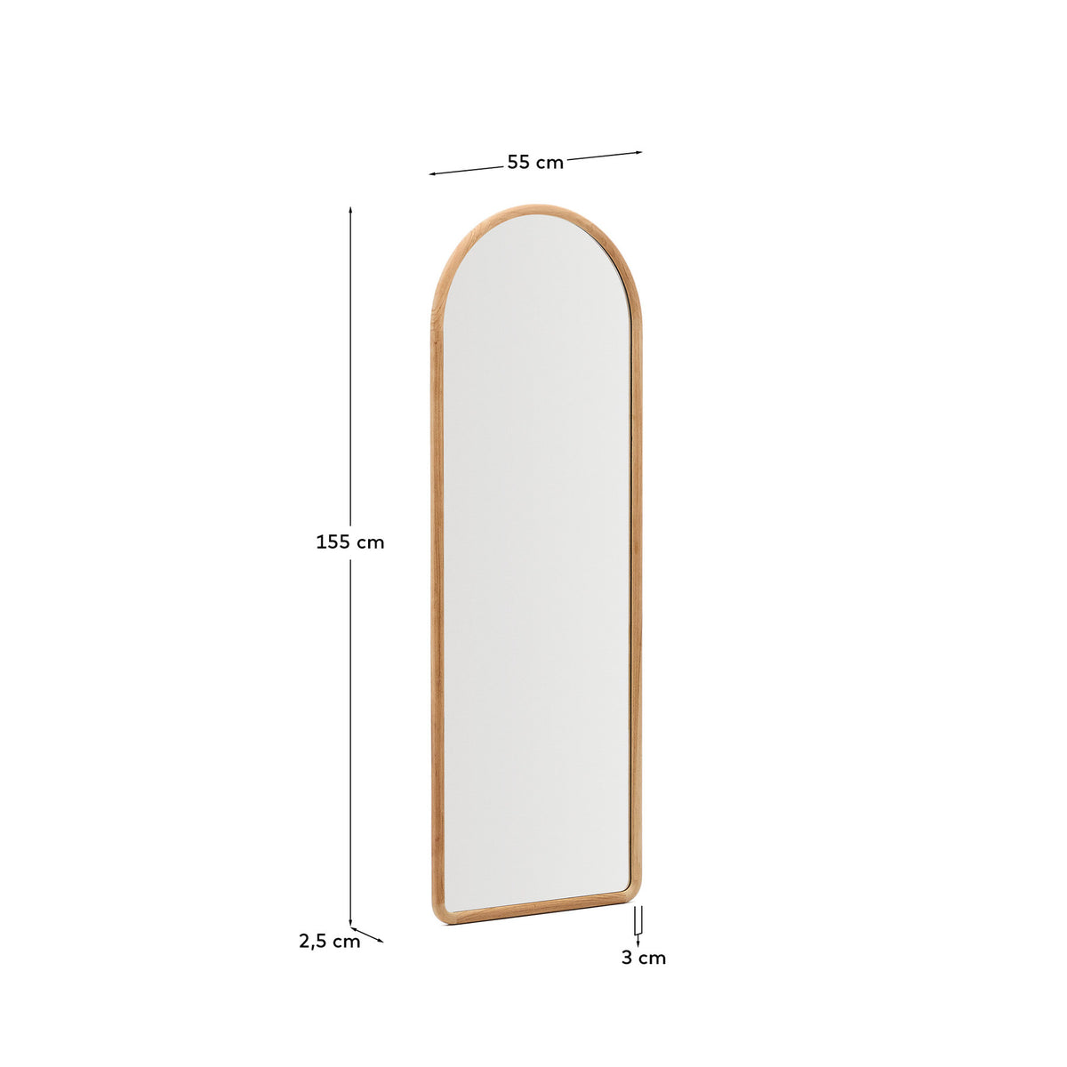 Spiegel Milsa aus Teakholz 55 x 155 cm FSC 100 % in Braun präsentiert im Onlineshop von KAQTU Design AG. Wandspiegel ist von Kave Home