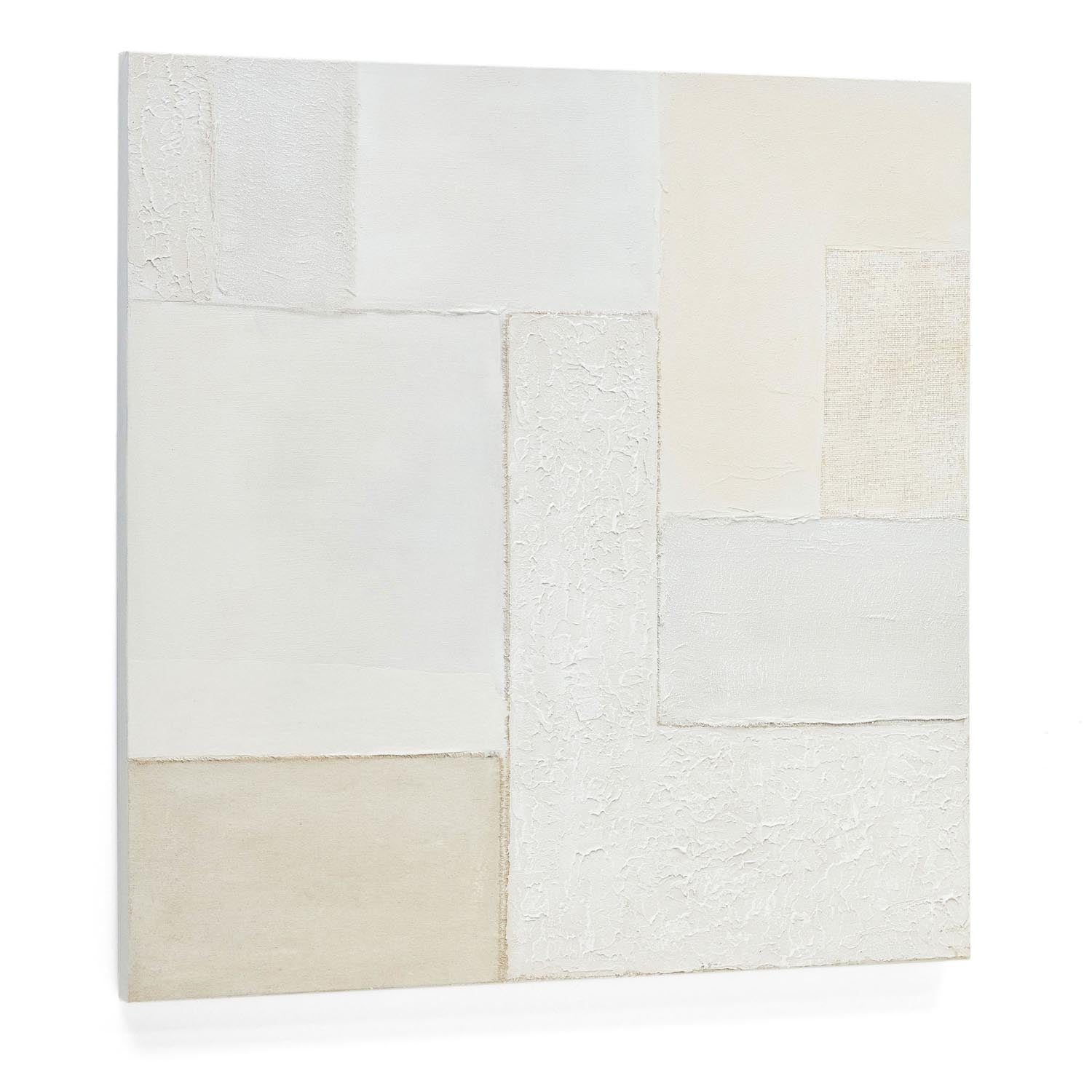 Die Pineda Leinwand 95x95 cm von Kave Home: Eleganz in Weiss, robustes MDF, fördert Kreativität und passt in jedes Büro.