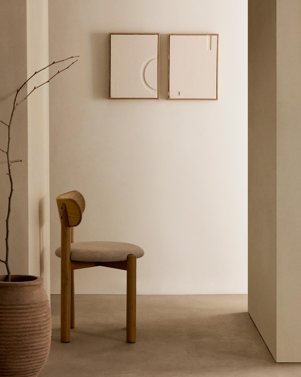 Sefri 2er Set: Stilvolle Wandkunst in Weiss, 30x40 cm von Kave Home.