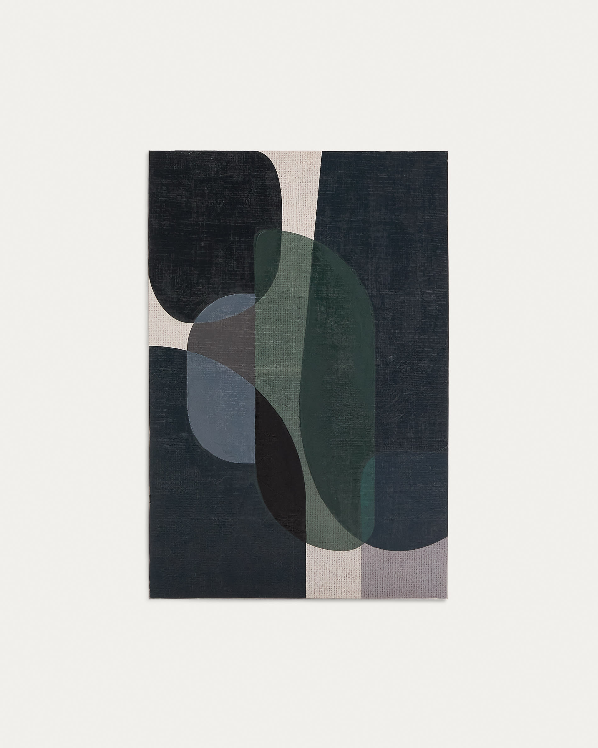 Abstrakte Leinwand Nemsa 90x60 cm von Kave Home in Blau-Grün, perfekt für stilvolle und zeitgemässe Raumdekoration.