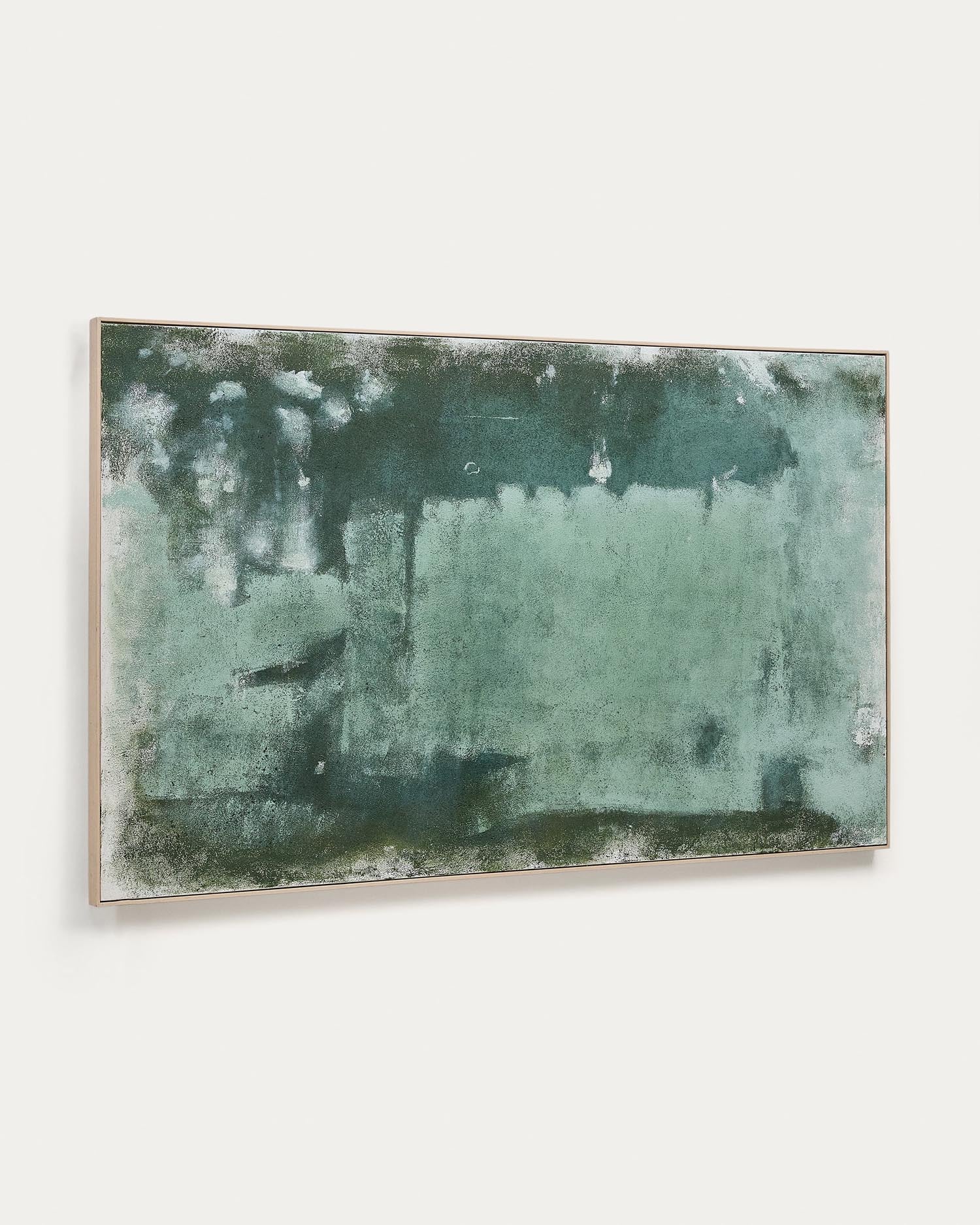 Abstraktes Kunstwerk in Grün, 202x122 cm, von Kave Home. Modernes Design, ideal für stilvolle Wohnräume.