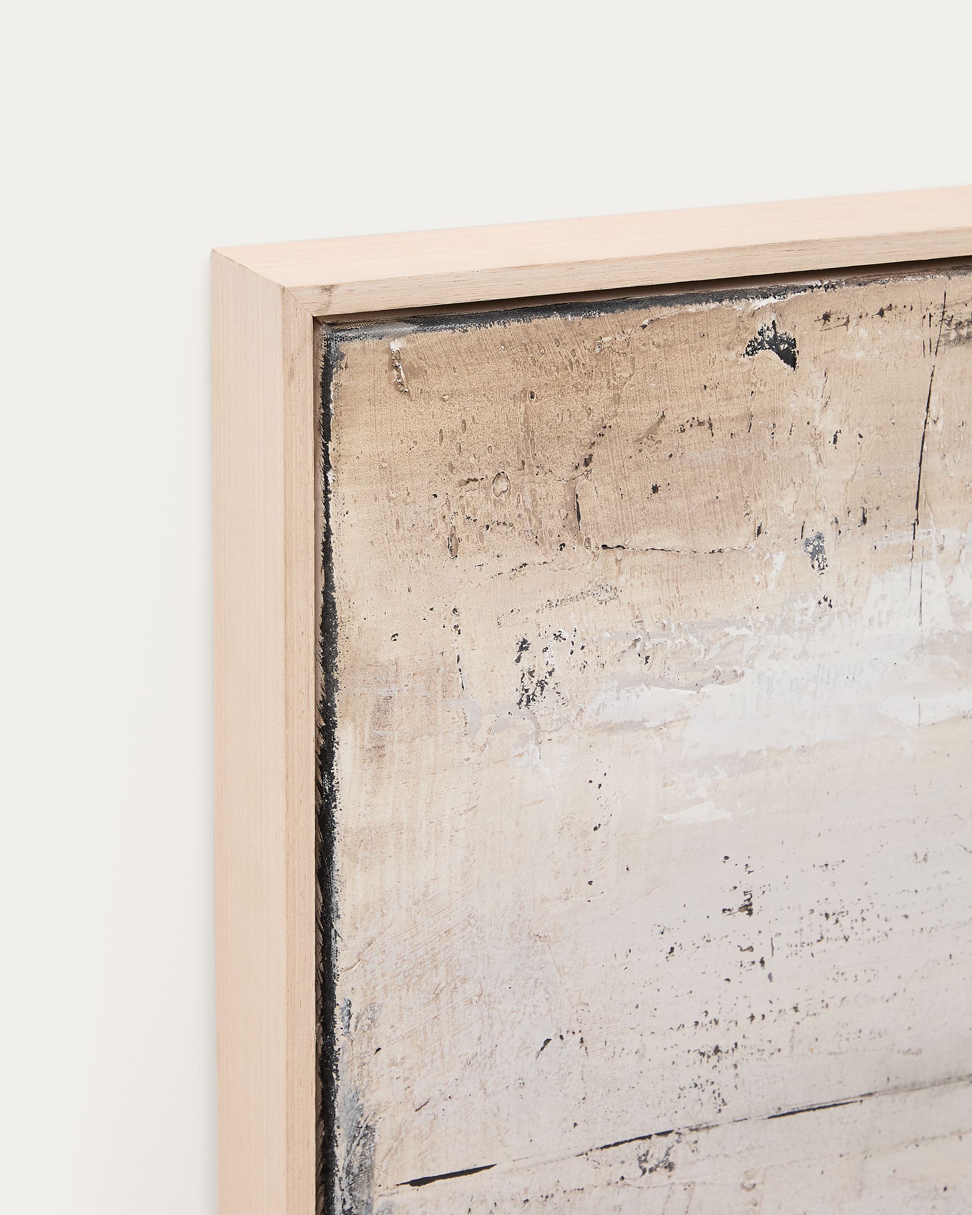 Entdecken Sie das stilvolle abstrakte Bild Selnar von Kave Home. Mit 122 x 32 cm bringt es elegante Grautöne in Ihr Zuhause.