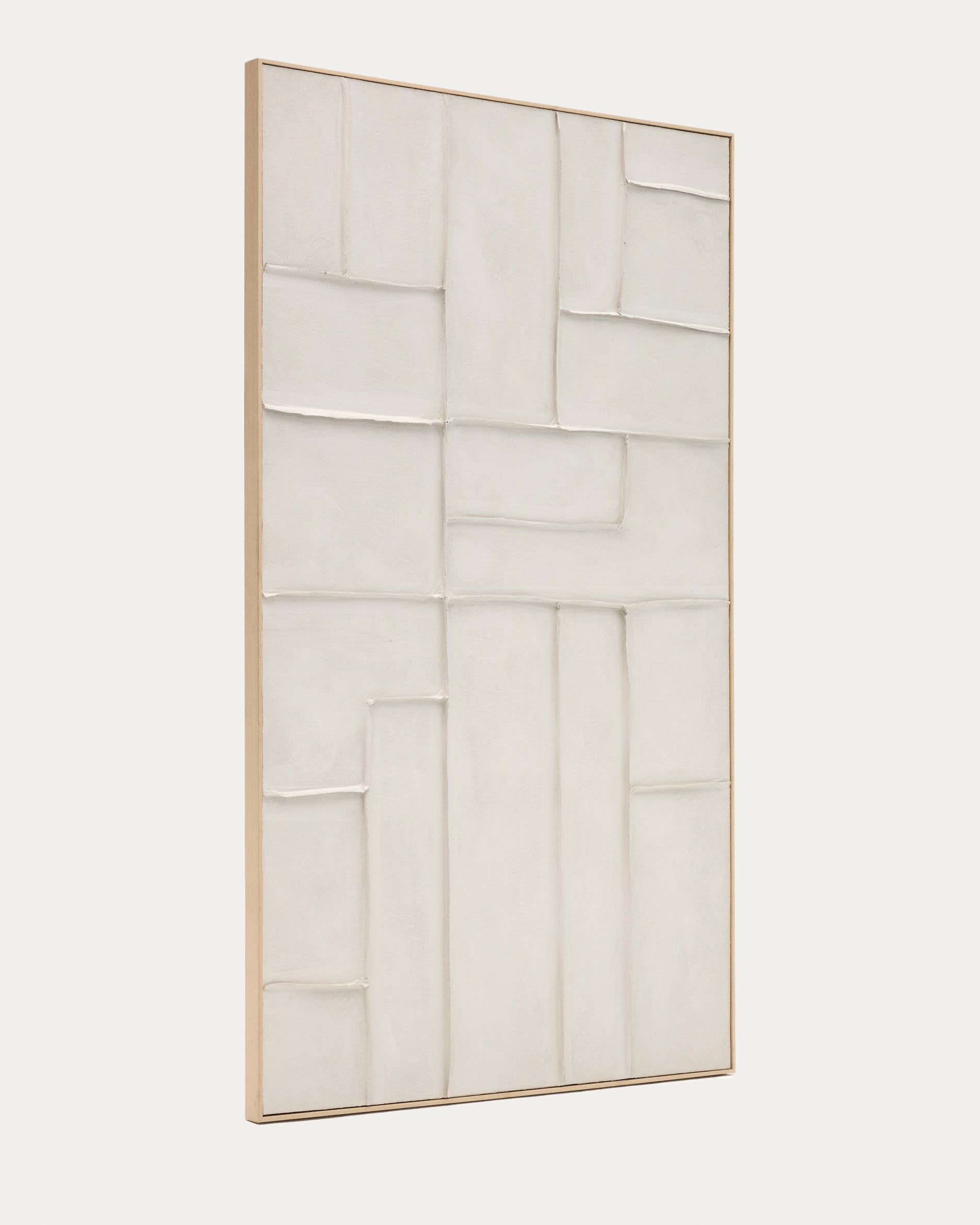 Leinwand Klis von Kave Home, 120x200 cm, aus Leinen mit weissen geometrischen Mustern. Ideal für moderne Wohnräume.