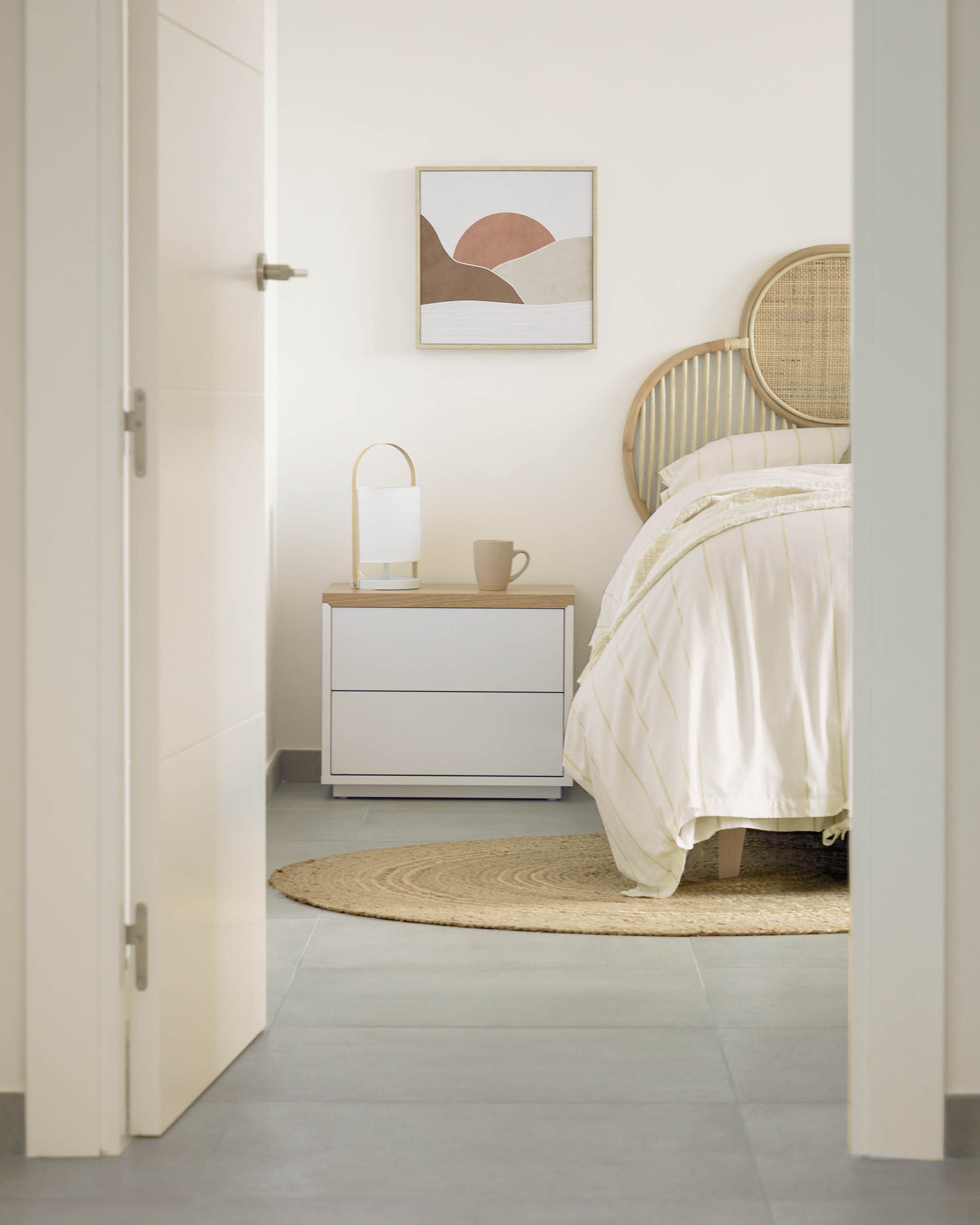 Lalita Rattan-Kopfteil von Kave Home, natürliches Finish, passend für 160 cm Betten, stilvolles und nachhaltiges Design.