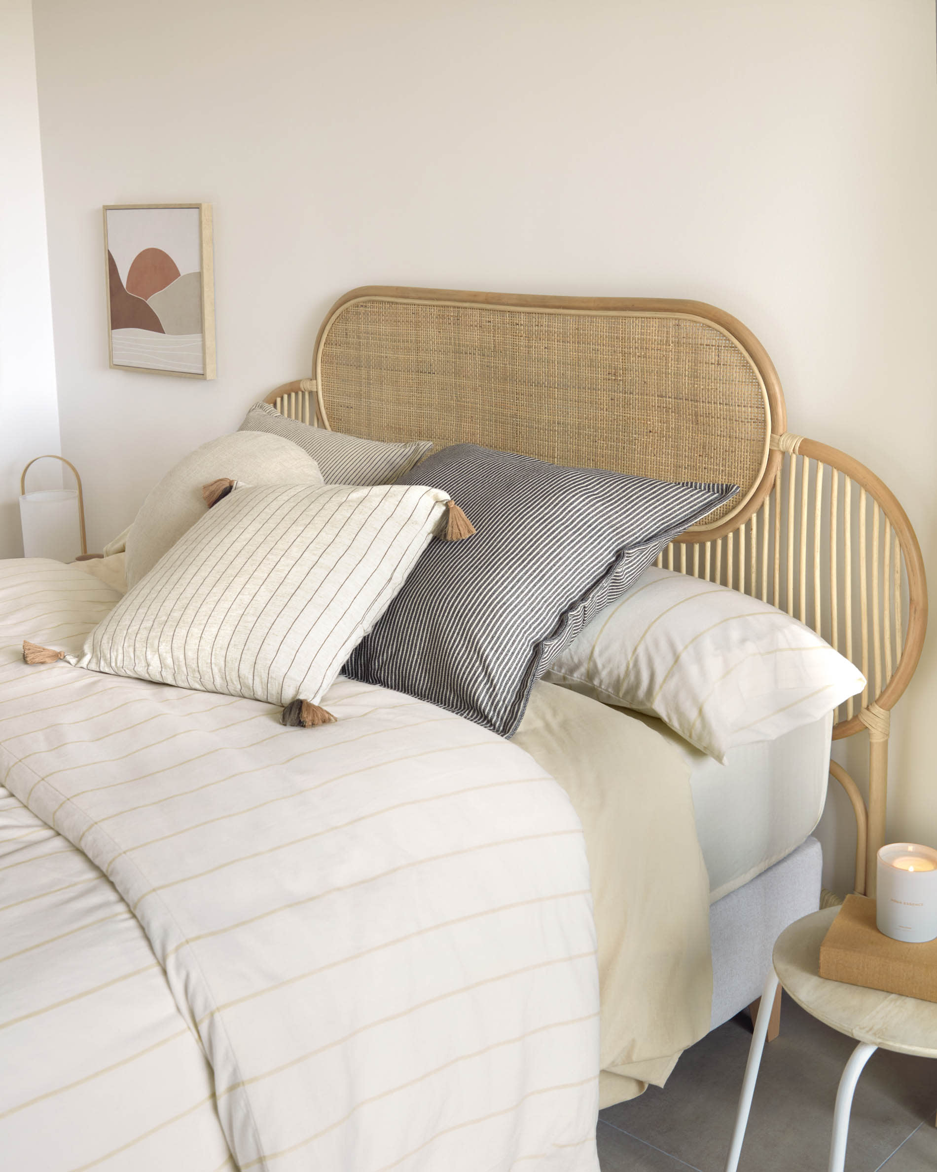 Lalita Rattan-Kopfteil von Kave Home, 160 cm, natürliches Finish, stilvoll, nachhaltig, perfekt für Ihr Schlafzimmer.