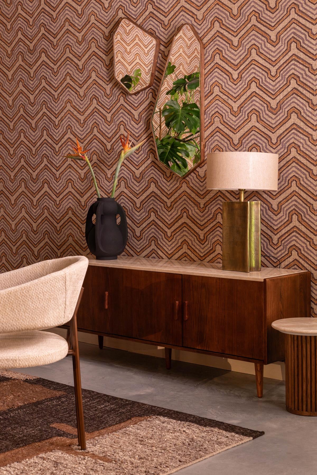 Bryn Mirror in Braun präsentiert im Onlineshop von KAQTU Design AG. Wandspiegel ist von Dutchbone