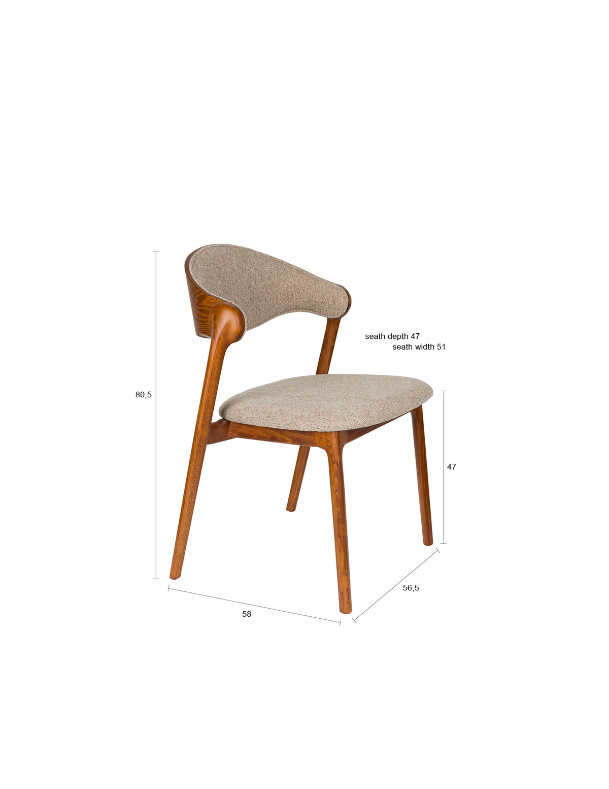 Babington Stuhl in Beige präsentiert im Onlineshop von KAQTU Design AG. Stuhl ist von Dutchbone