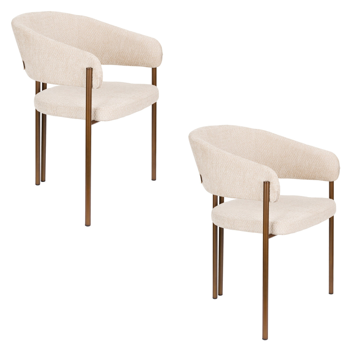 Naida Stuhl in Beige präsentiert im Onlineshop von KAQTU Design AG. Stuhl mit Armlehne ist von Dutchbone