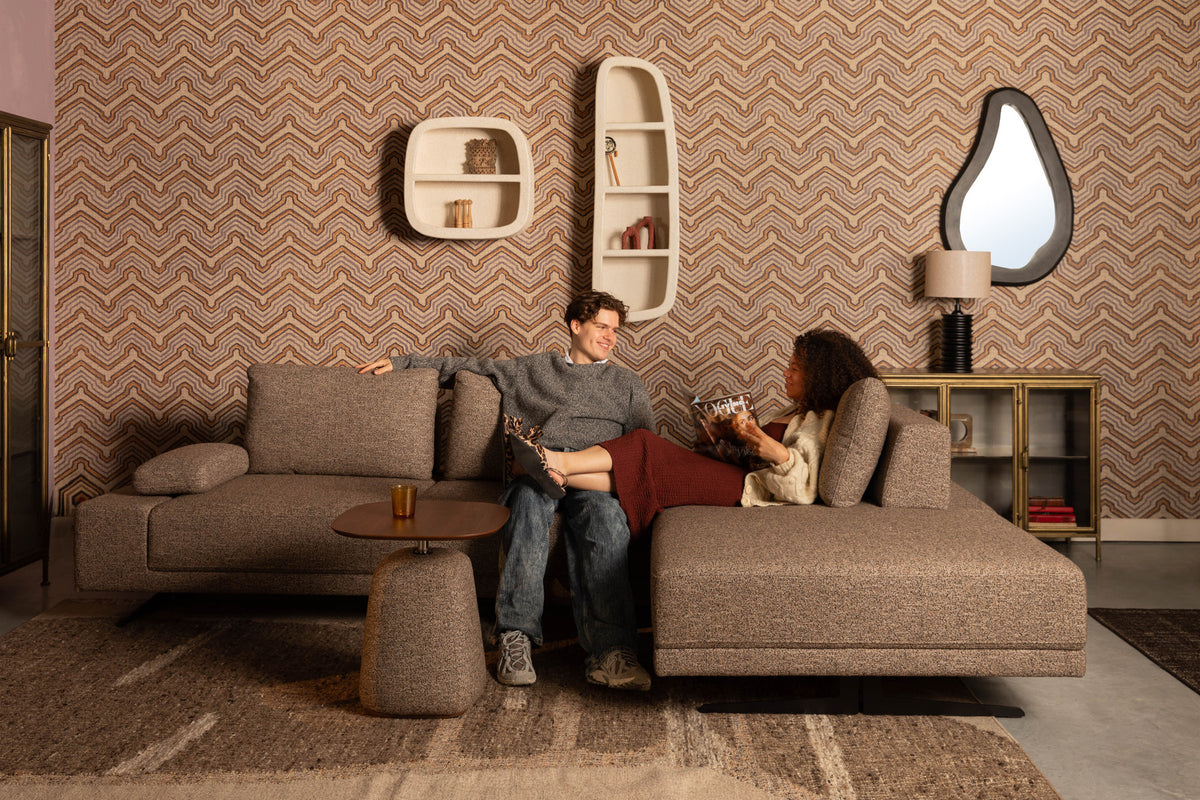 Shelly Sofa Right Chaise Longue in Cinnamon präsentiert im Onlineshop von KAQTU Design AG. L-Sofa rechts ist von Dutchbone