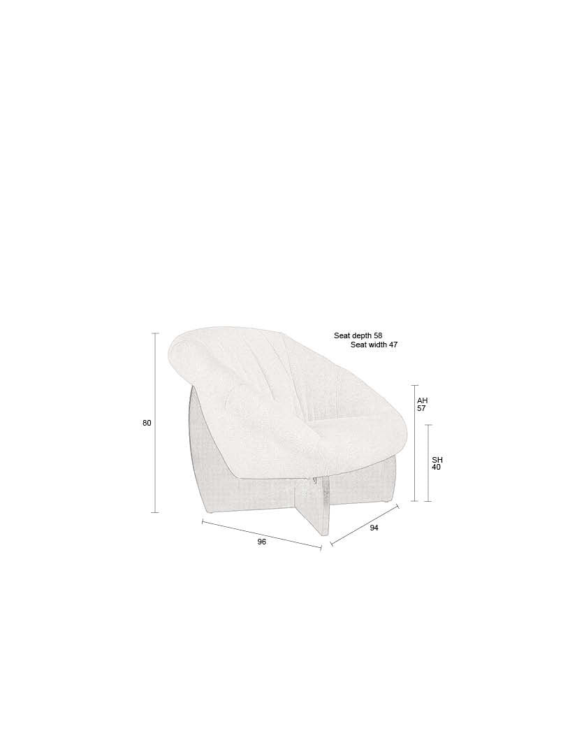 Emilius Loungestuhl in Beige präsentiert im Onlineshop von KAQTU Design AG. Sessel ist von Dutchbone