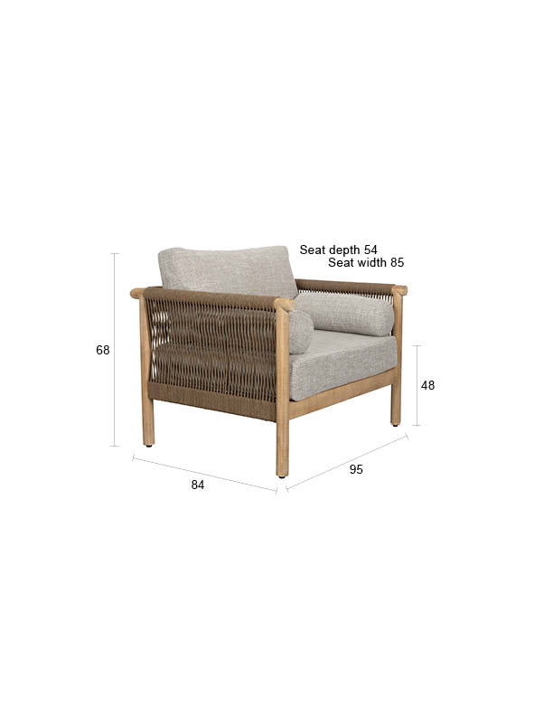 Loungeset Oasis (Sofa + Kaffeetisch + 2 Liegestühle) in Beige präsentiert im Onlineshop von KAQTU Design AG. Loungeset ist von Dutchbone