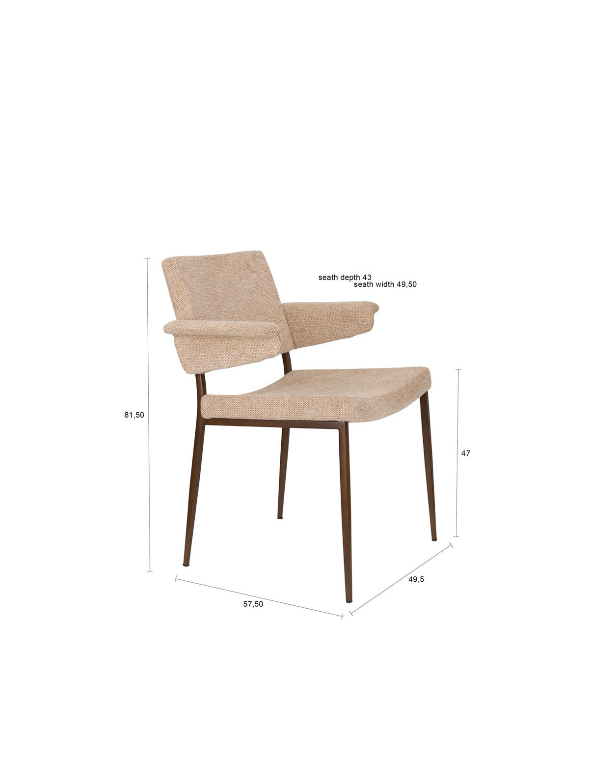 Sessel Portland in Beige präsentiert im Onlineshop von KAQTU Design AG. Sessel ist von Dutchbone