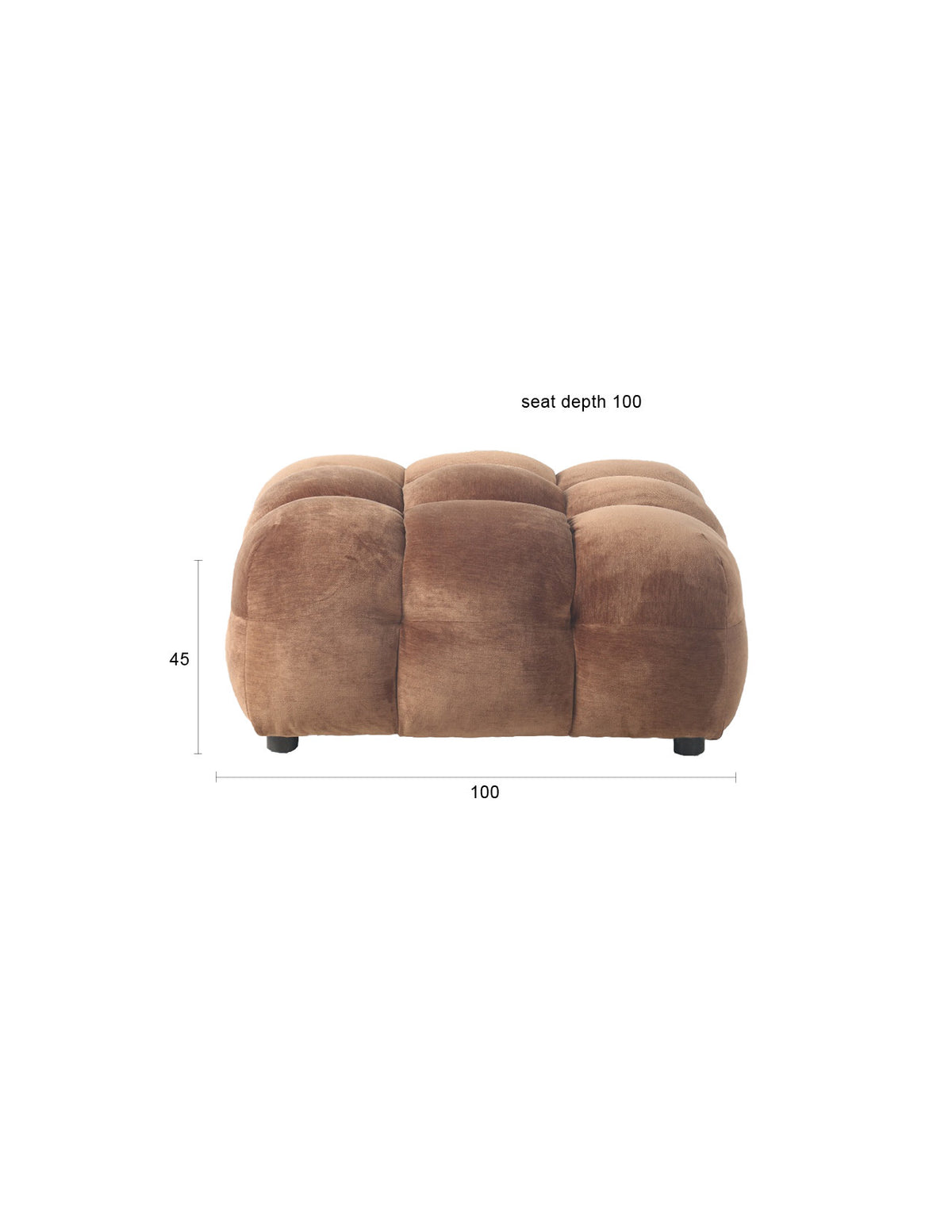 Hocker Hackman in Cognac präsentiert im Onlineshop von KAQTU Design AG. Pouf ist von Dutchbone