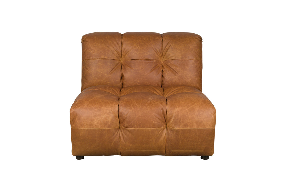 Sofa Element Hackman ohne Arm in Cognac präsentiert im Onlineshop von KAQTU Design AG. Modulares Sofa ist von Dutchbone