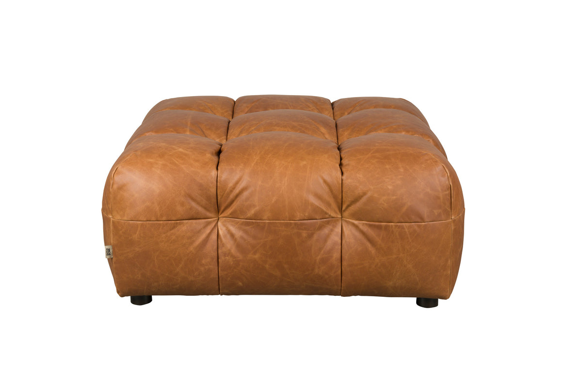 Hocker Hackman in Cognac präsentiert im Onlineshop von KAQTU Design AG. Pouf ist von Dutchbone