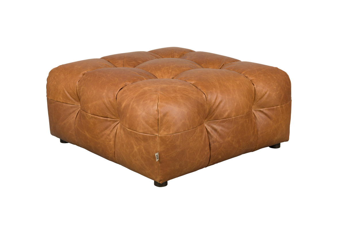 Hocker Hackman in Cognac präsentiert im Onlineshop von KAQTU Design AG. Pouf ist von Dutchbone