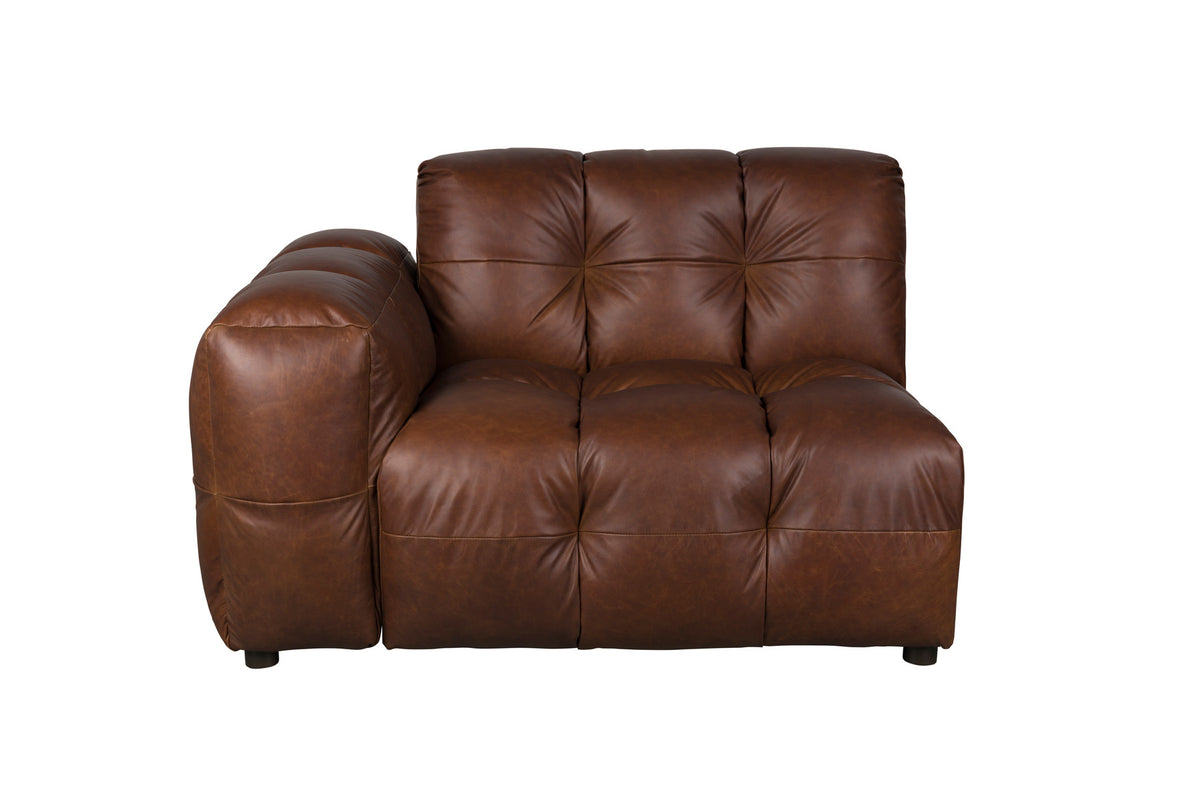 Sofa Element Hackman mit Arm links in Chocolate präsentiert im Onlineshop von KAQTU Design AG. Modulares Sofa ist von Dutchbone