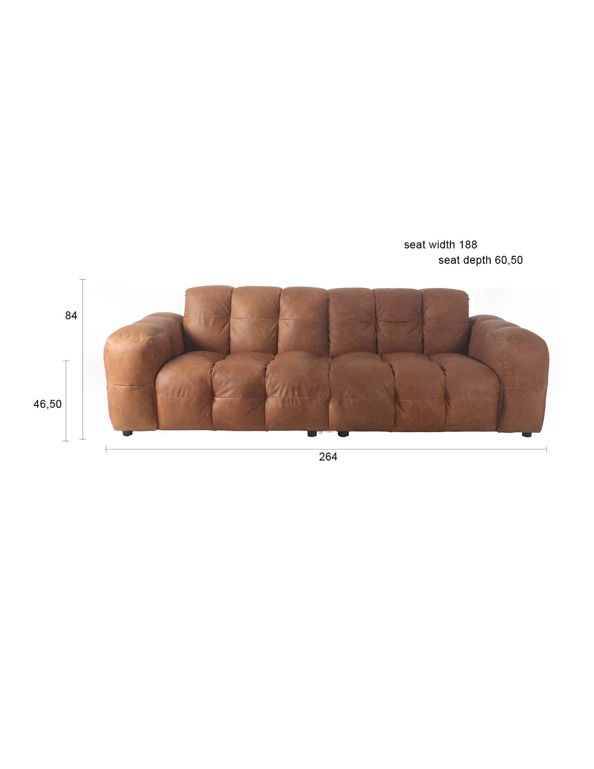 Sofa Hackman 3-Sitzer in Cognac präsentiert im Onlineshop von KAQTU Design AG. 3er Sofa ist von Dutchbone