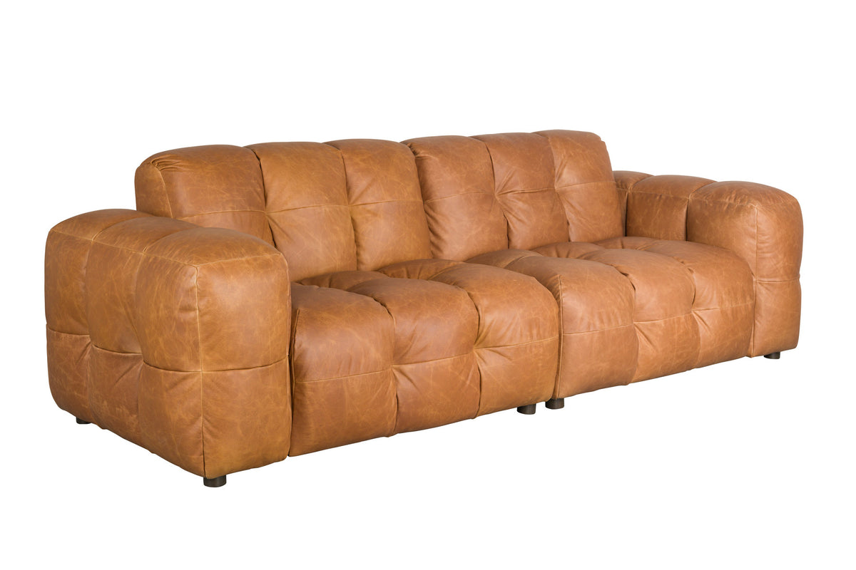 Sofa Hackman 3-Sitzer in Cognac präsentiert im Onlineshop von KAQTU Design AG. 3er Sofa ist von Dutchbone