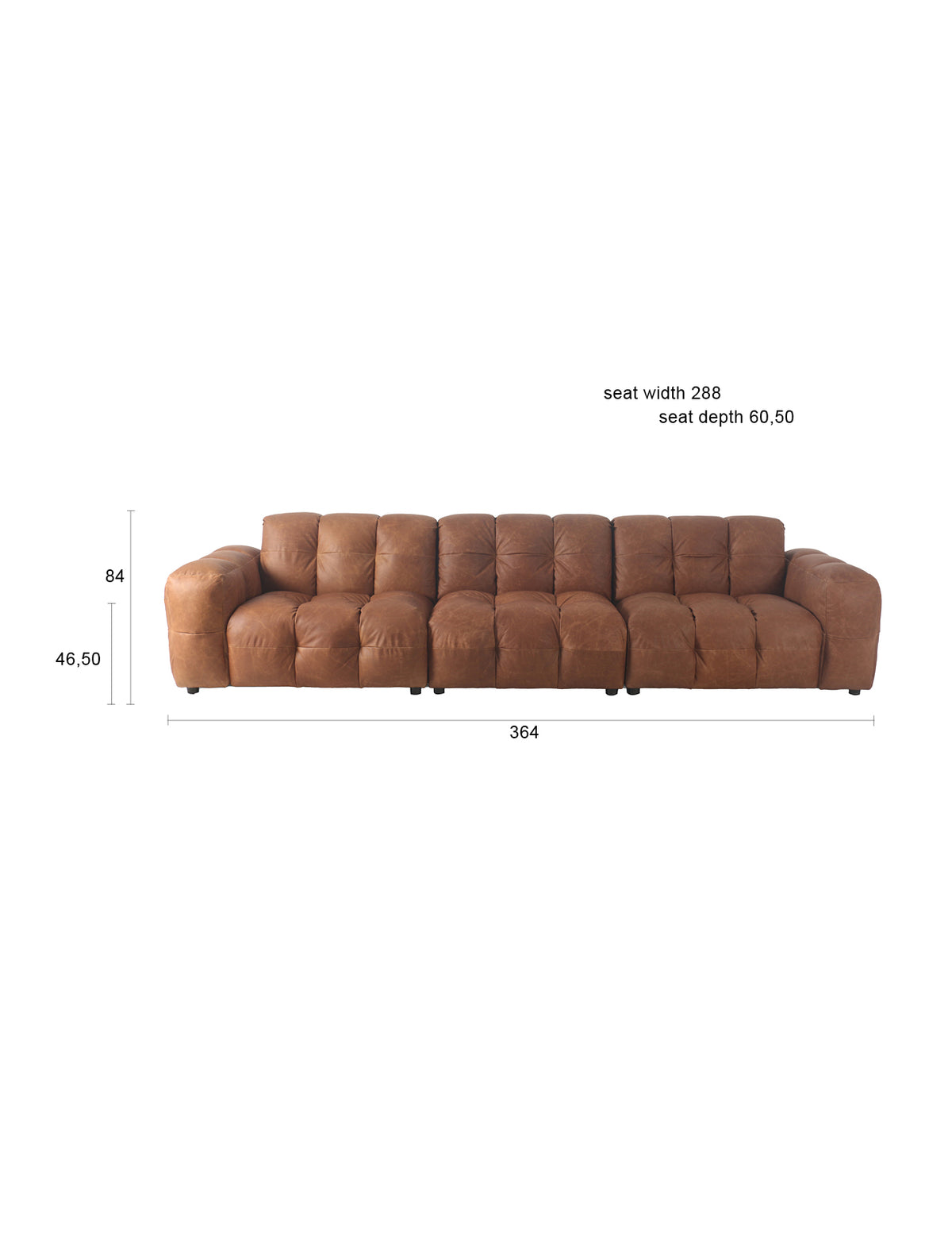 Sofa Hackman 4.5-Sitzer in Cognac präsentiert im Onlineshop von KAQTU Design AG. 4er Sofa ist von Dutchbone