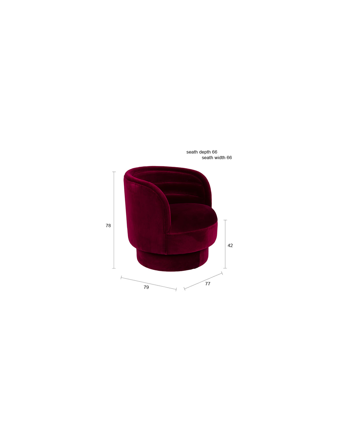 Sessel Dorothy in Rot präsentiert im Onlineshop von KAQTU Design AG. Drehsessel ist von Dutchbone
