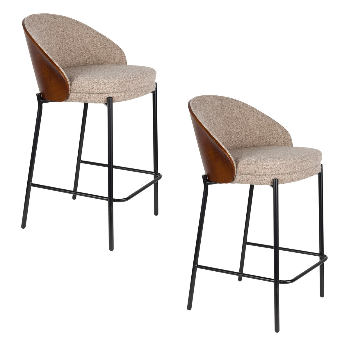 Barstuhl Rodin Beige in Schwarz präsentiert im Onlineshop von KAQTU Design AG. Barstuhl ist von Dutchbone