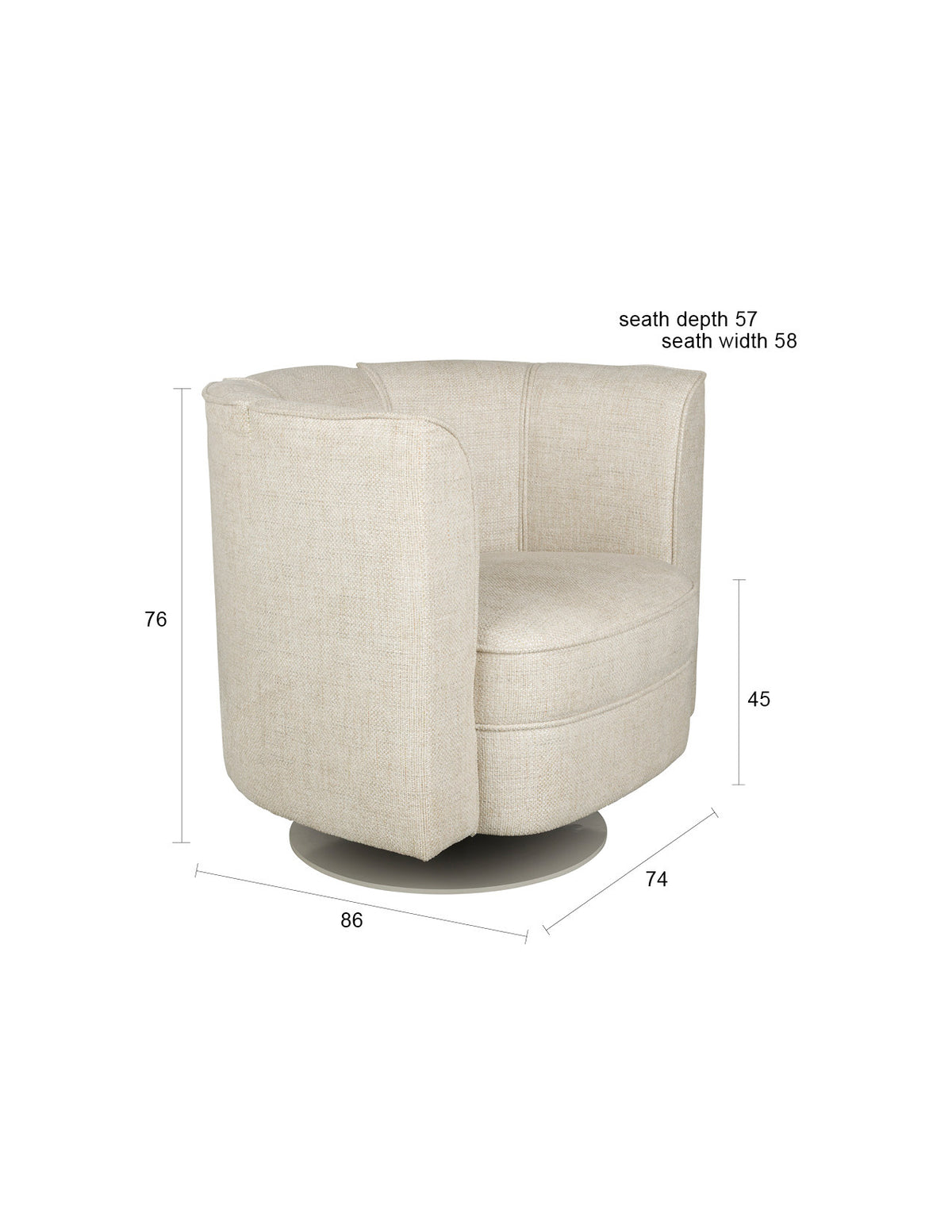 Sessel Flower in Beige präsentiert im Onlineshop von KAQTU Design AG. Sessel ist von Dutchbone