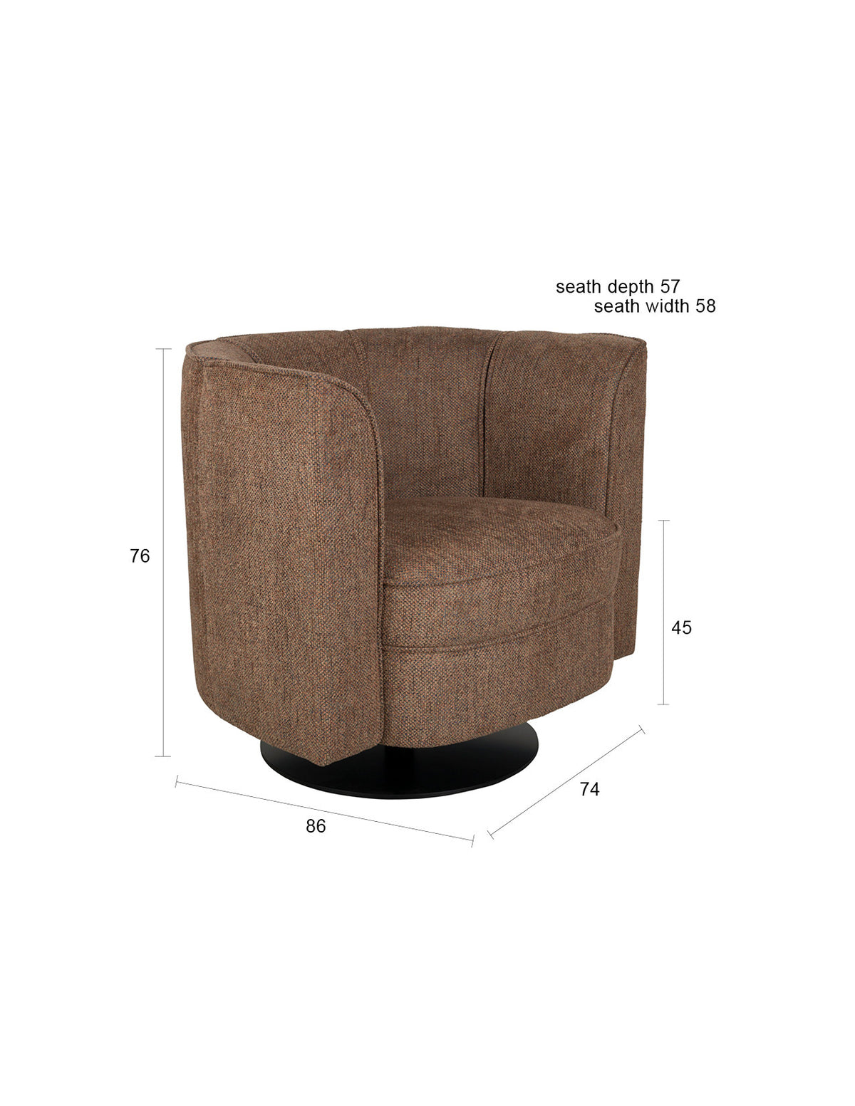 Sessel Flower in Brown präsentiert im Onlineshop von KAQTU Design AG. Sessel ist von Dutchbone