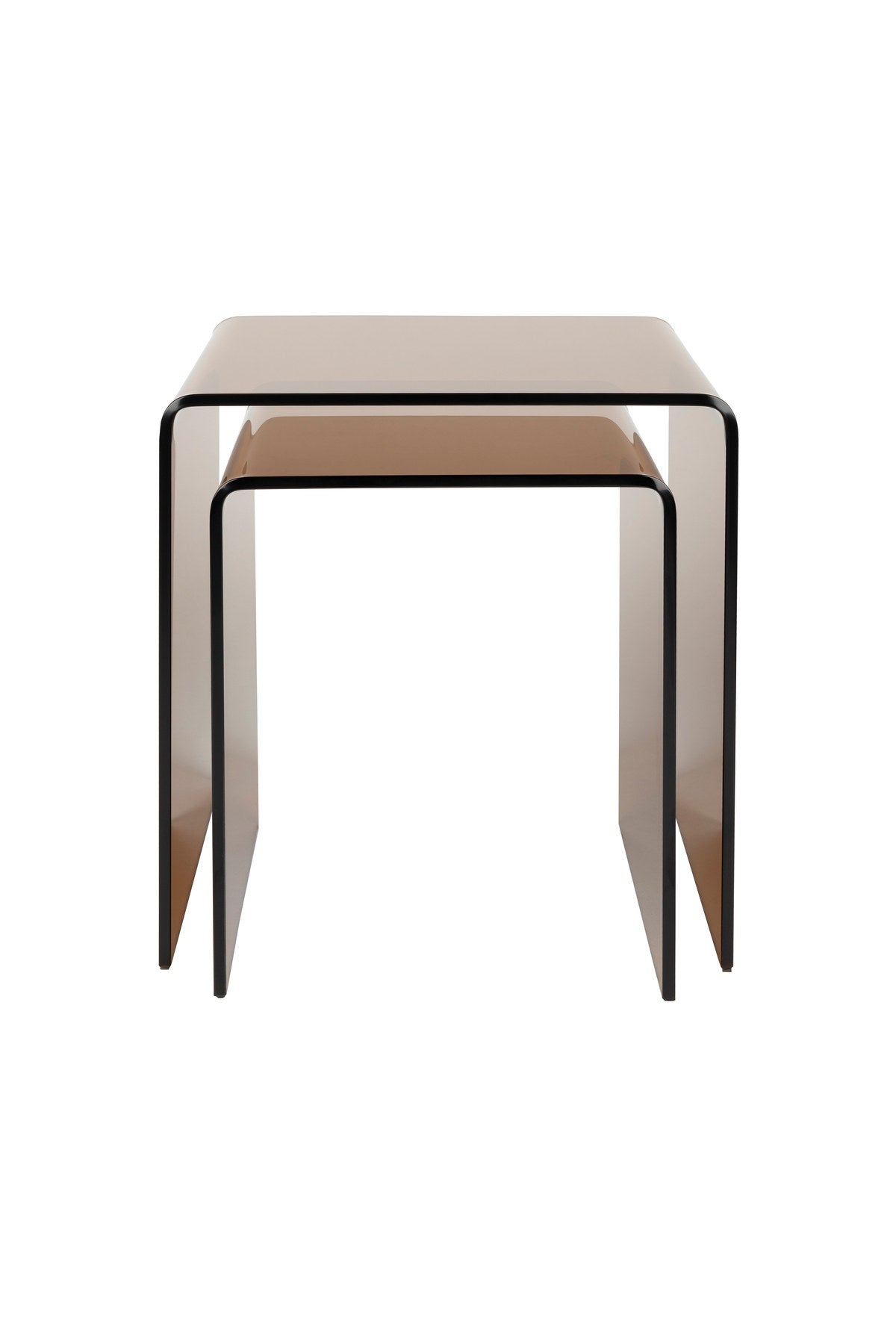 Beistelltisch Vetro Set of 2 in Brown präsentiert im Onlineshop von KAQTU Design AG. Beistelltisch ist von Dutchbone