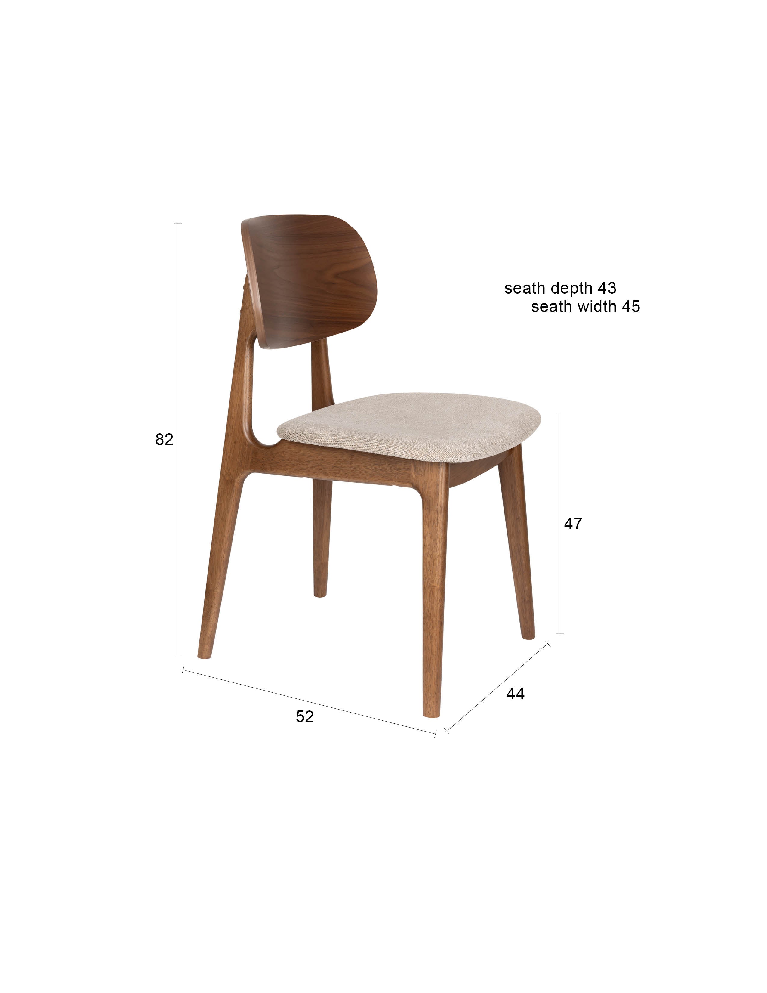 Stuhl Marais in Braun präsentiert im Onlineshop von KAQTU Design AG. Stuhl ist von Dutchbone