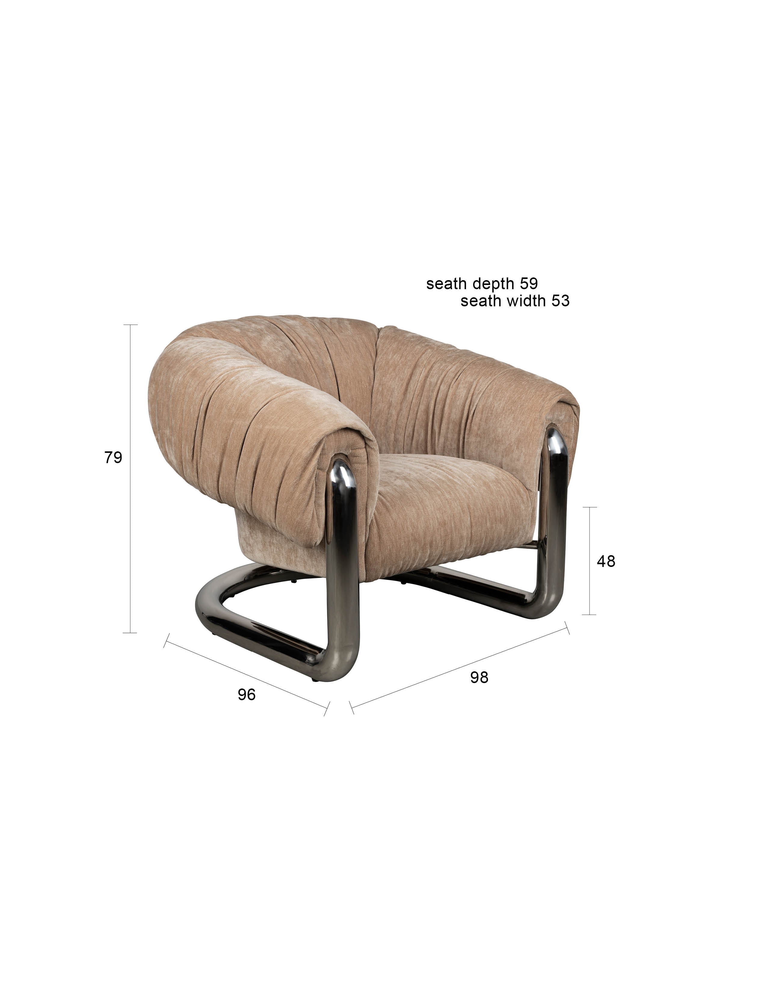 Sessel Marly in Silber präsentiert im Onlineshop von KAQTU Design AG. Sessel ist von Dutchbone