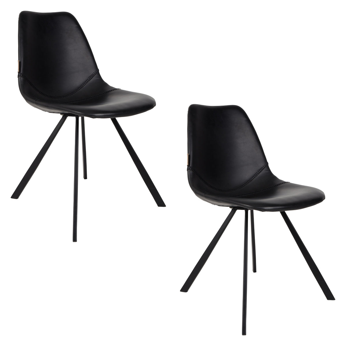 Stuhl Franky in Schwarz / Kunstleder präsentiert im Onlineshop von KAQTU Design AG. Stuhl ist von Dutchbone