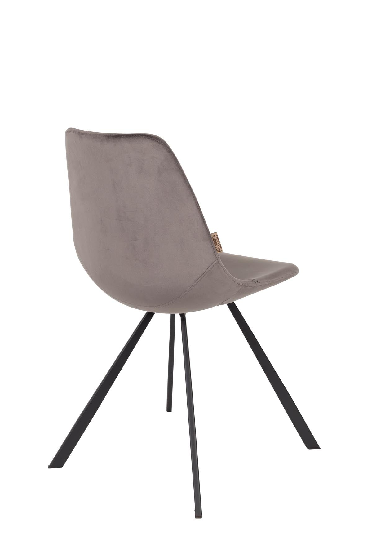 Stuhl Franky Velvet in Grau präsentiert im Onlineshop von KAQTU Design AG. Stuhl ist von Dutchbone