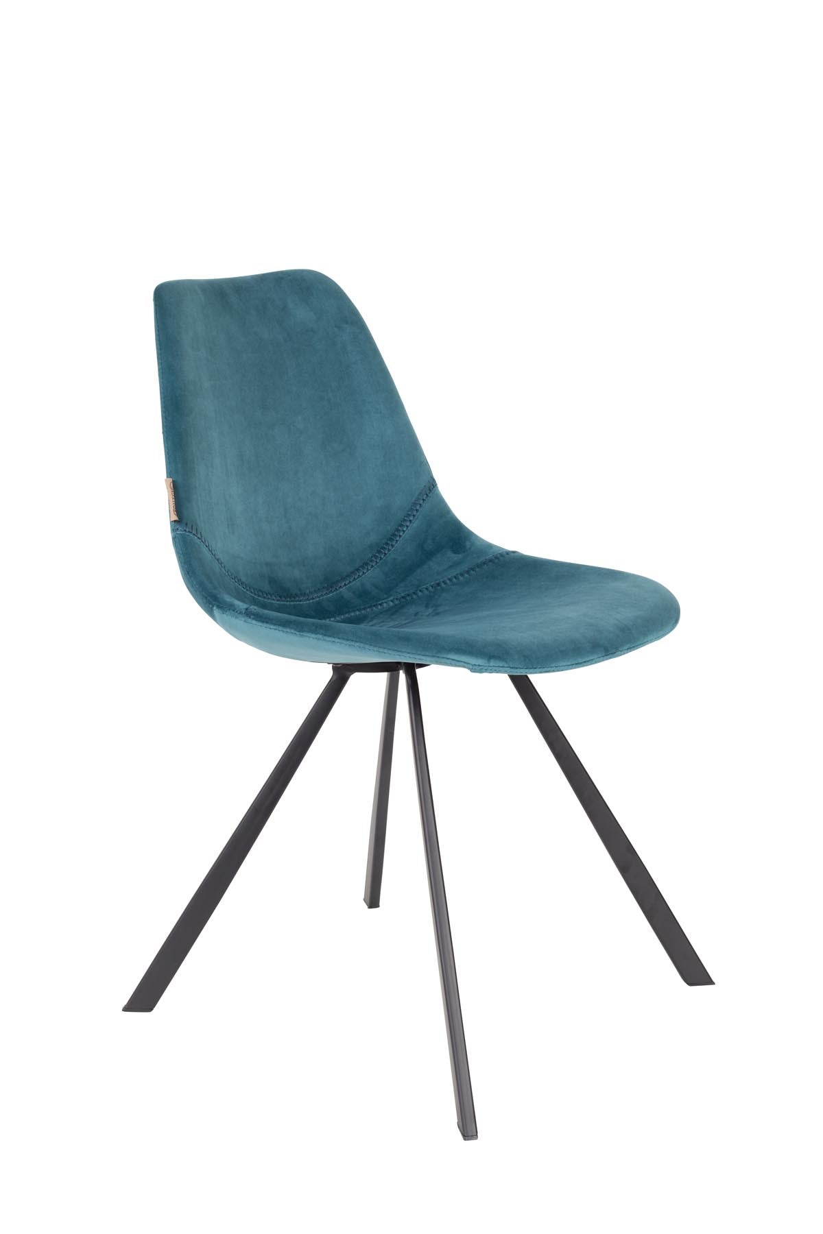 Stuhl Franky Velvet in Petrol präsentiert im Onlineshop von KAQTU Design AG. Stuhl ist von Dutchbone