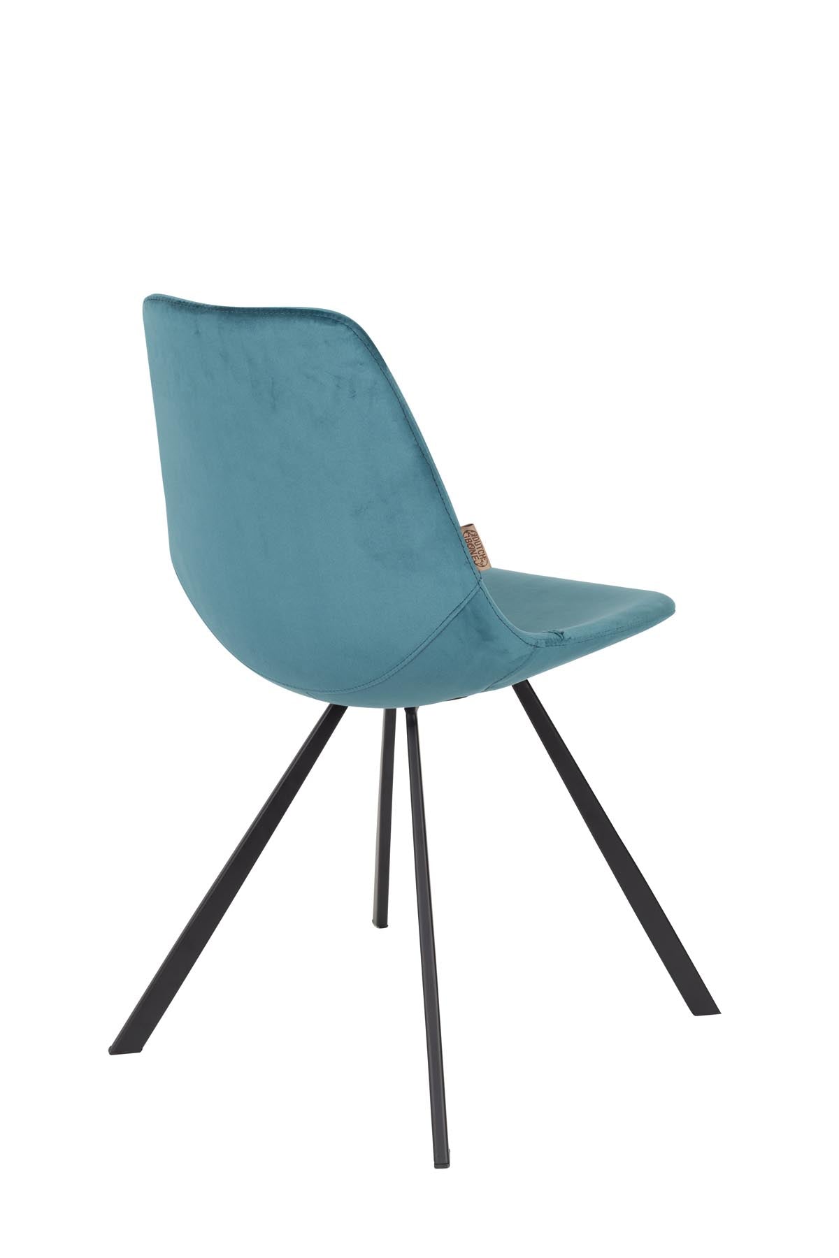 Stuhl Franky Velvet in Petrol präsentiert im Onlineshop von KAQTU Design AG. Stuhl ist von Dutchbone