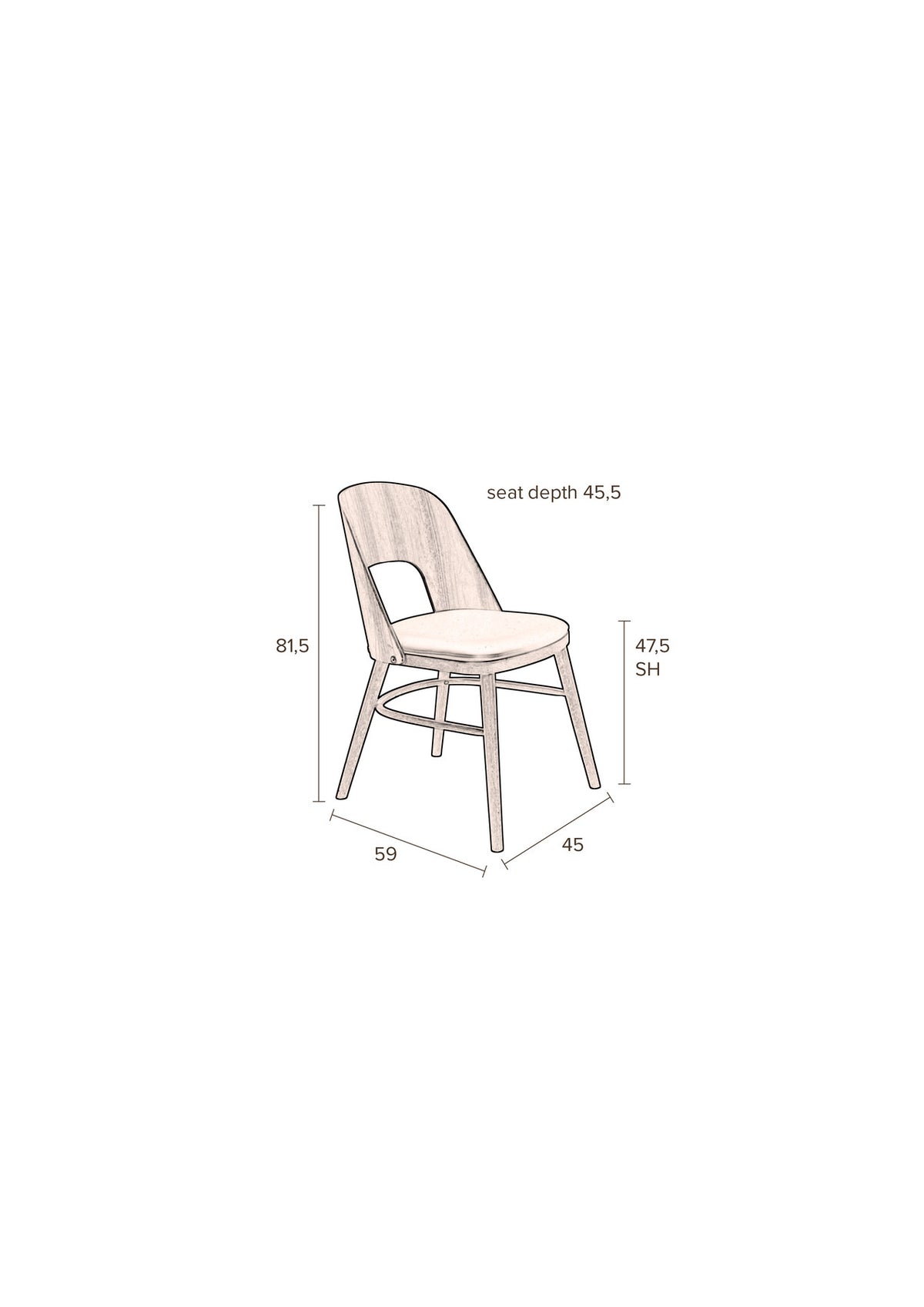 Stuhl Talika in Braun präsentiert im Onlineshop von KAQTU Design AG. Stuhl ist von Dutchbone